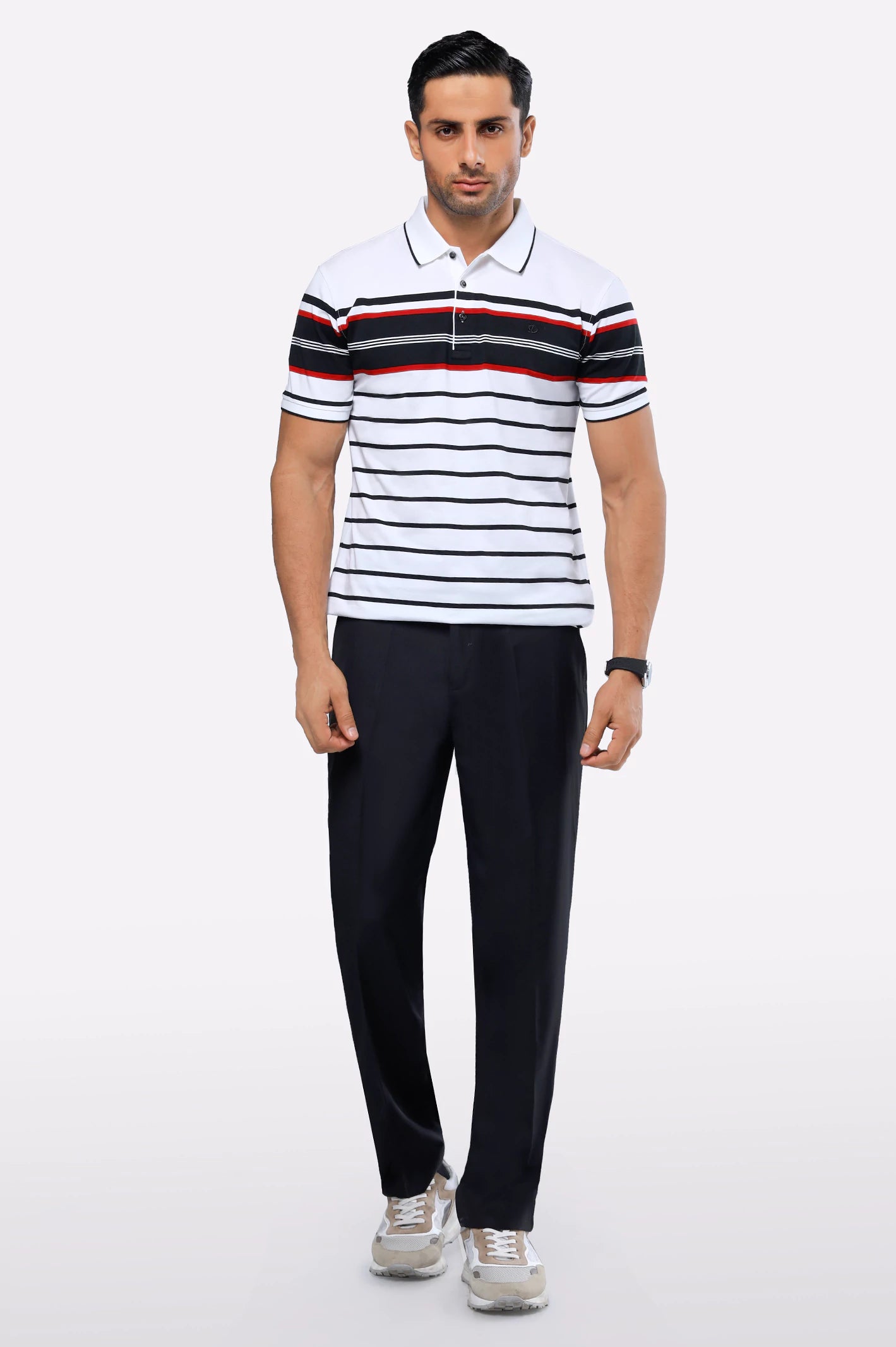 White Yarn Dyed Polo - Image 2
