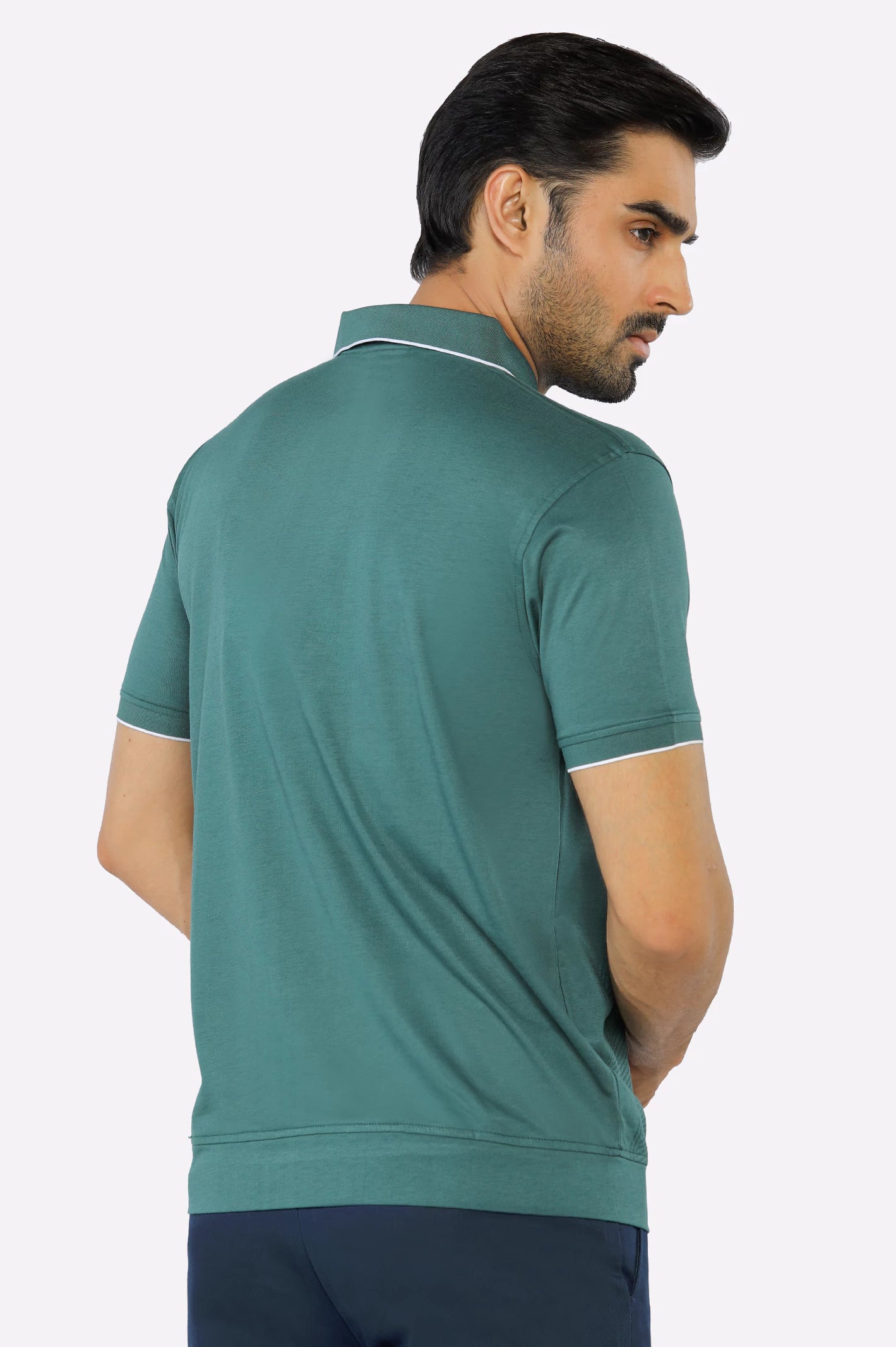 Dark Green Mercerized Polo - Image 3