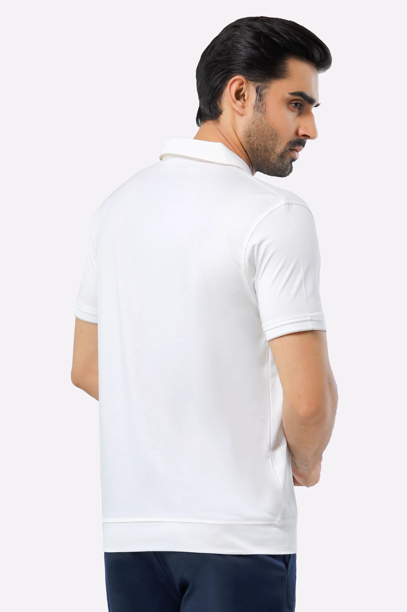 White Mercerized Polo - Image 3