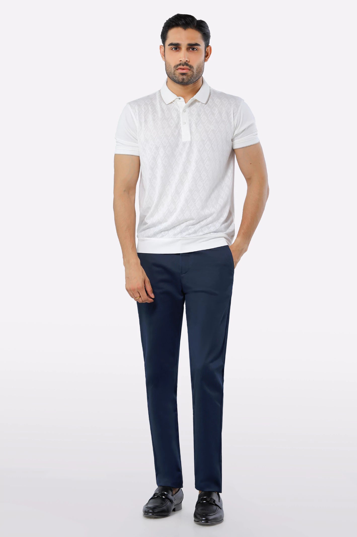 White Mercerized Polo - Image 2