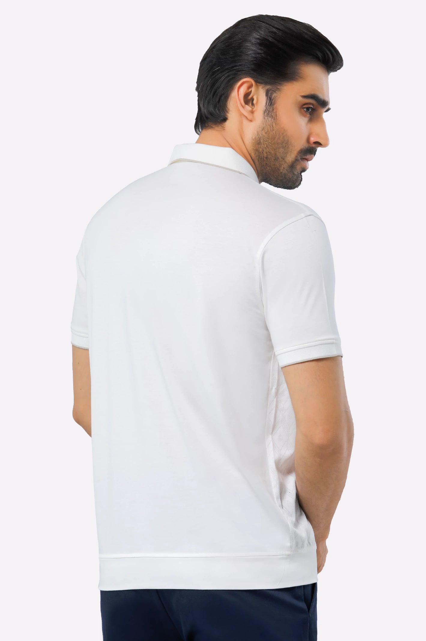 White Mercerized Polo - Image 3