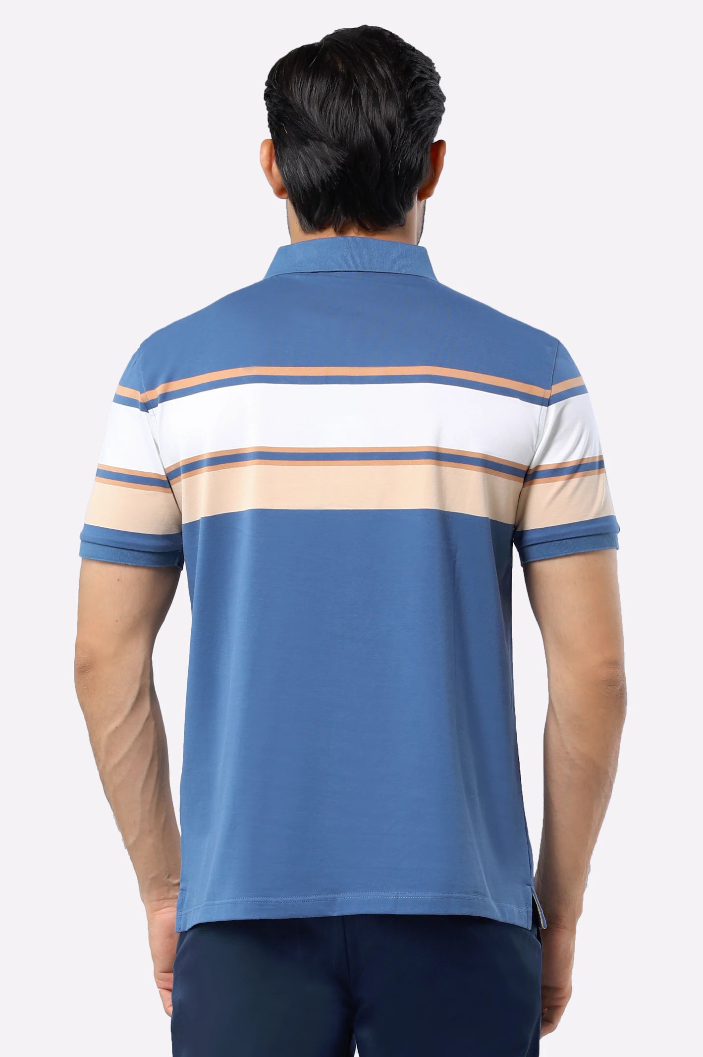Blue Yarn Dyed Polo - Image 3