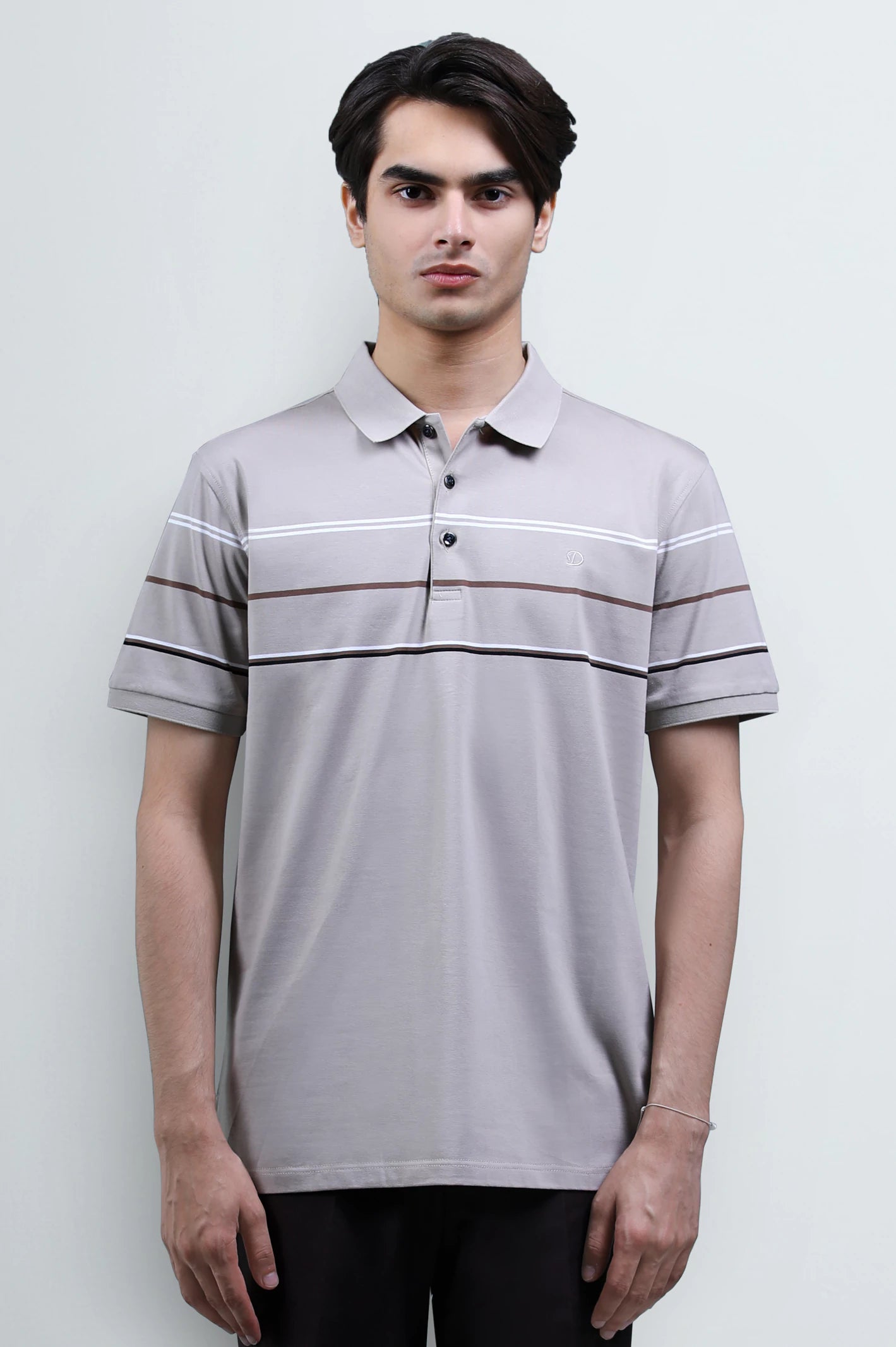 Beige Yarn Dyed Polo