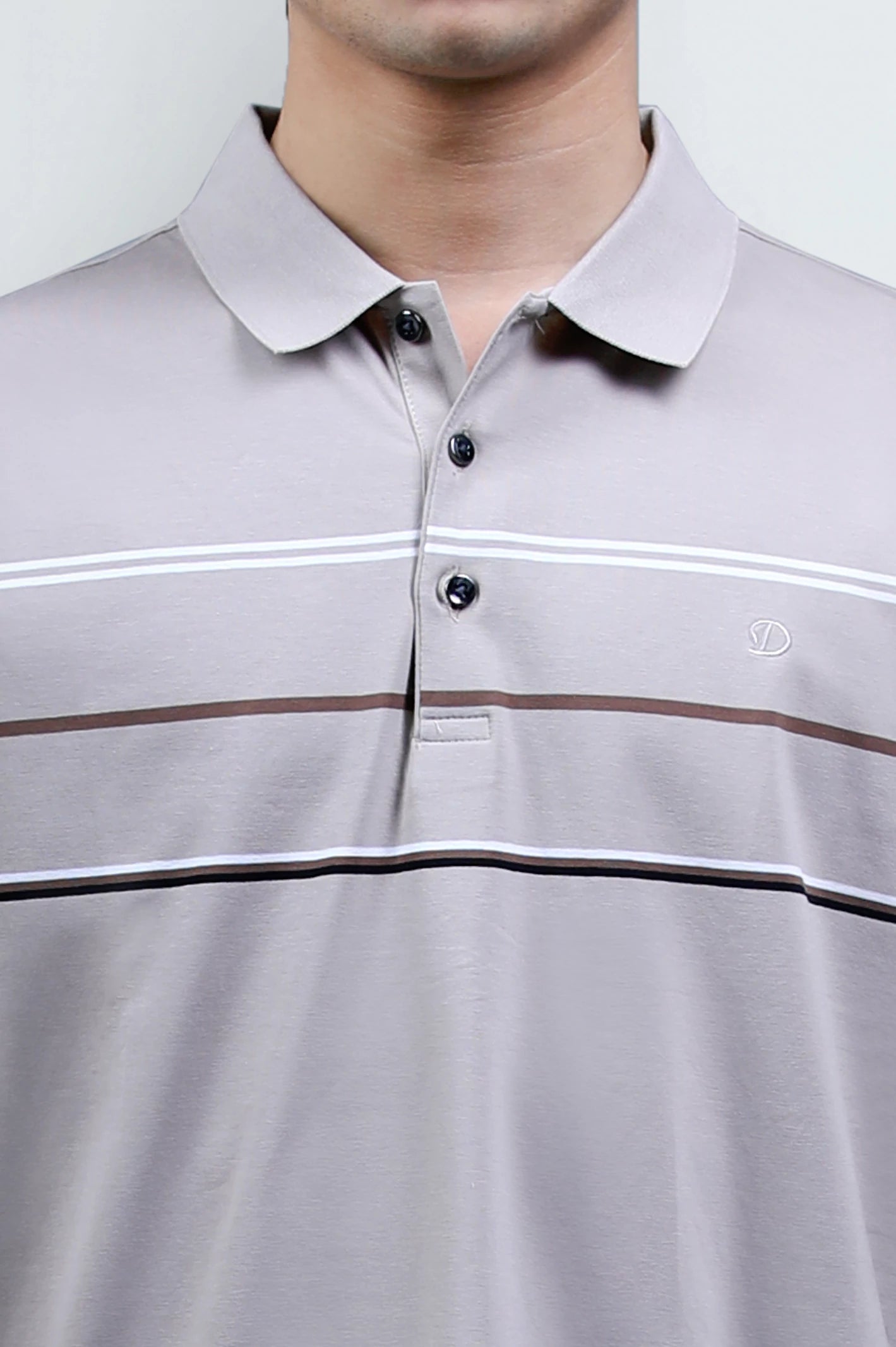 Beige Yarn Dyed Polo - Image 3