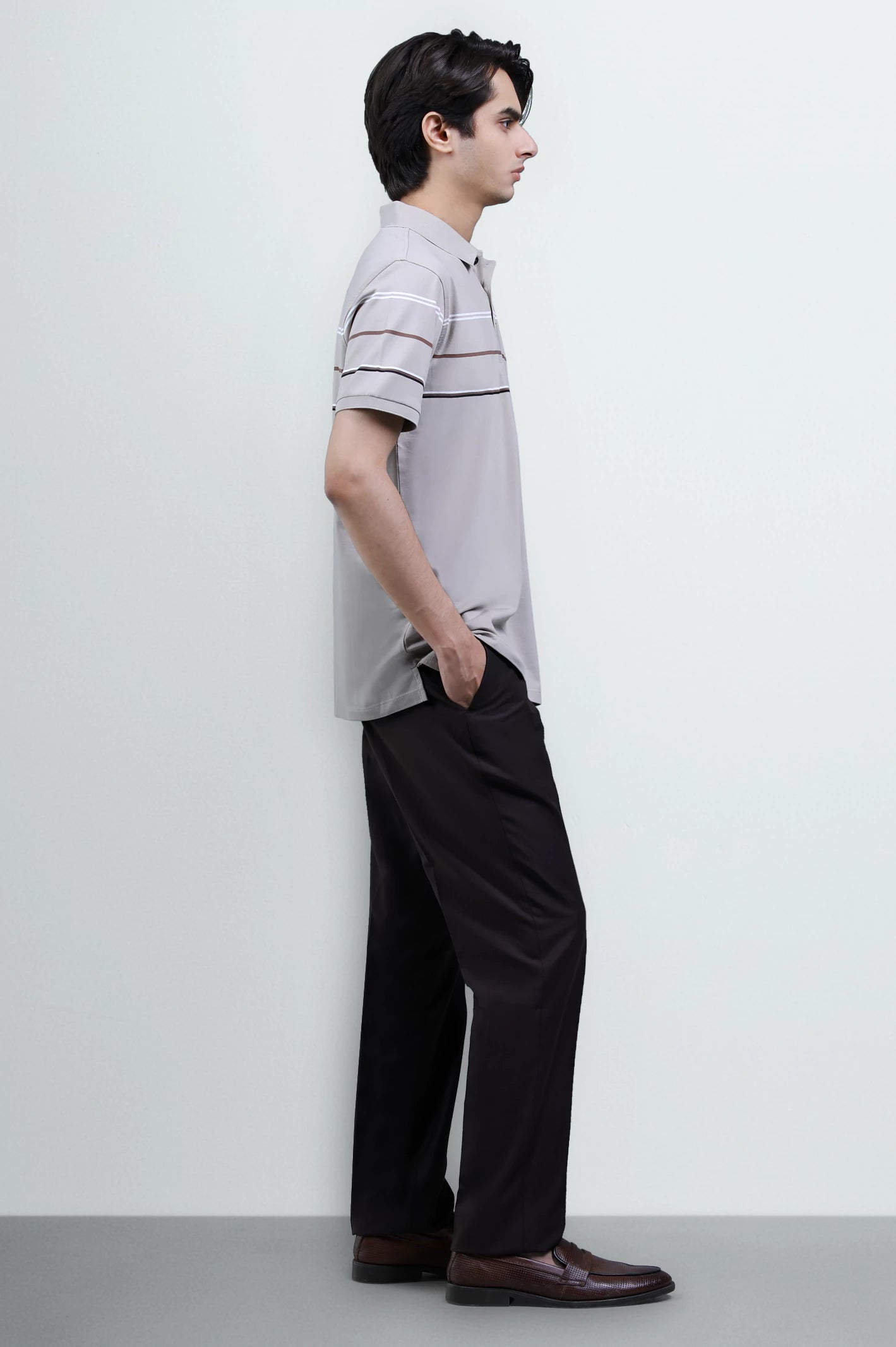 Beige Yarn Dyed Polo - Image 4