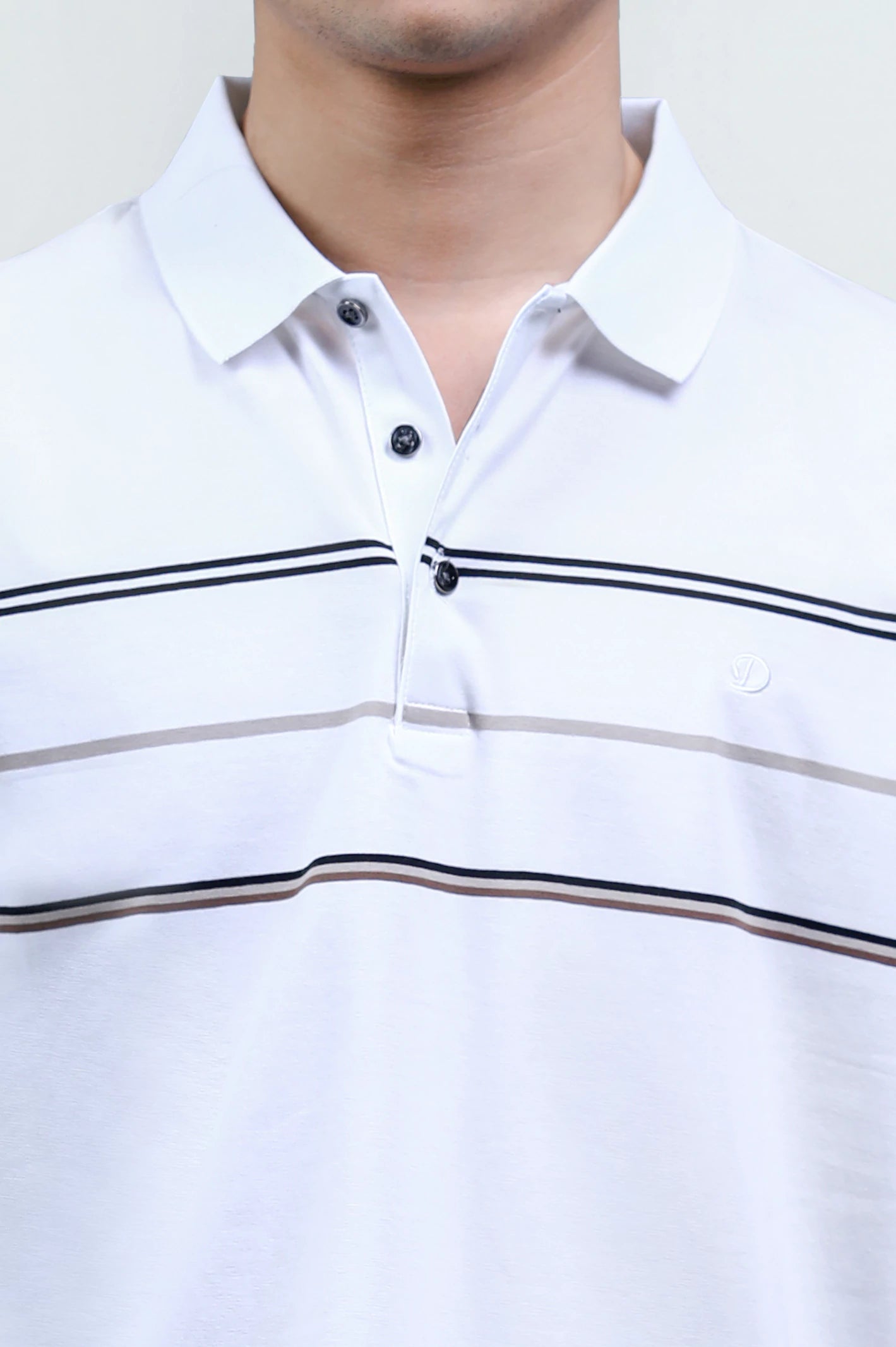 White Yarn Dyed Polo - Image 3