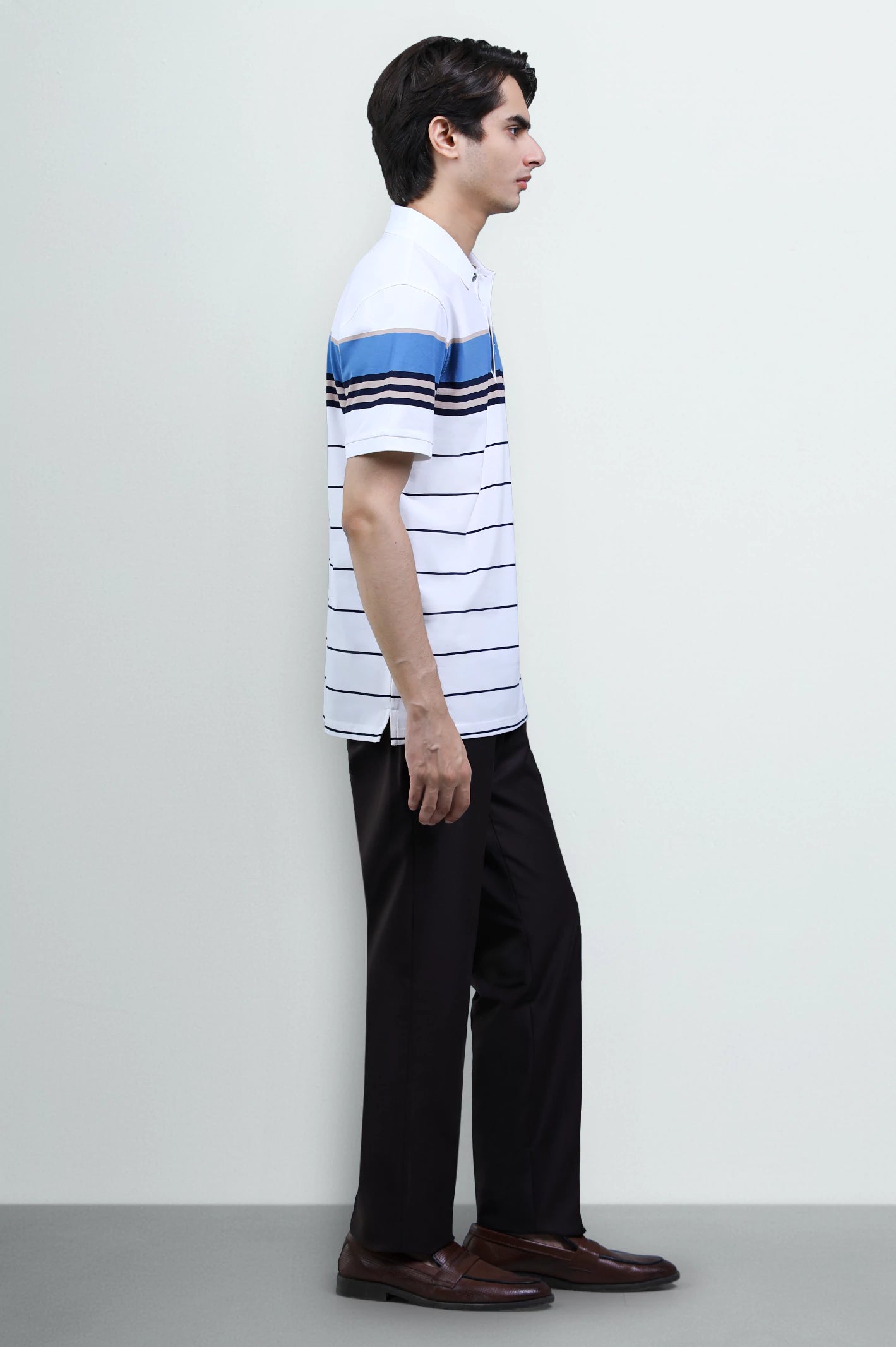 White Yarn Dyed Polo - Image 4