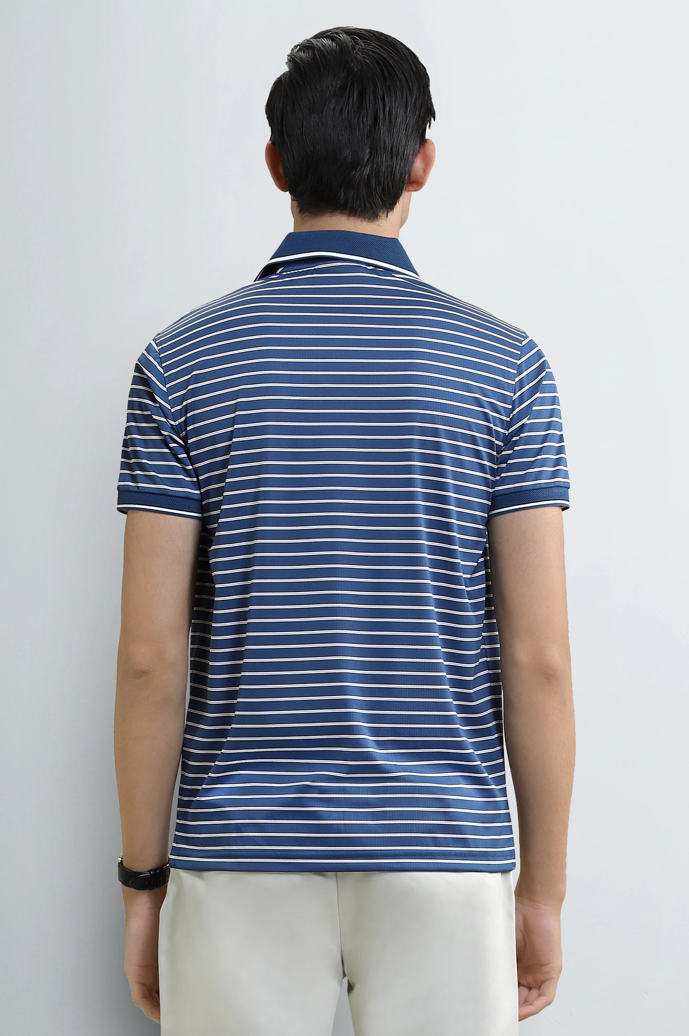 Indigo Yarn-Dyed Striped Polo - Image 3