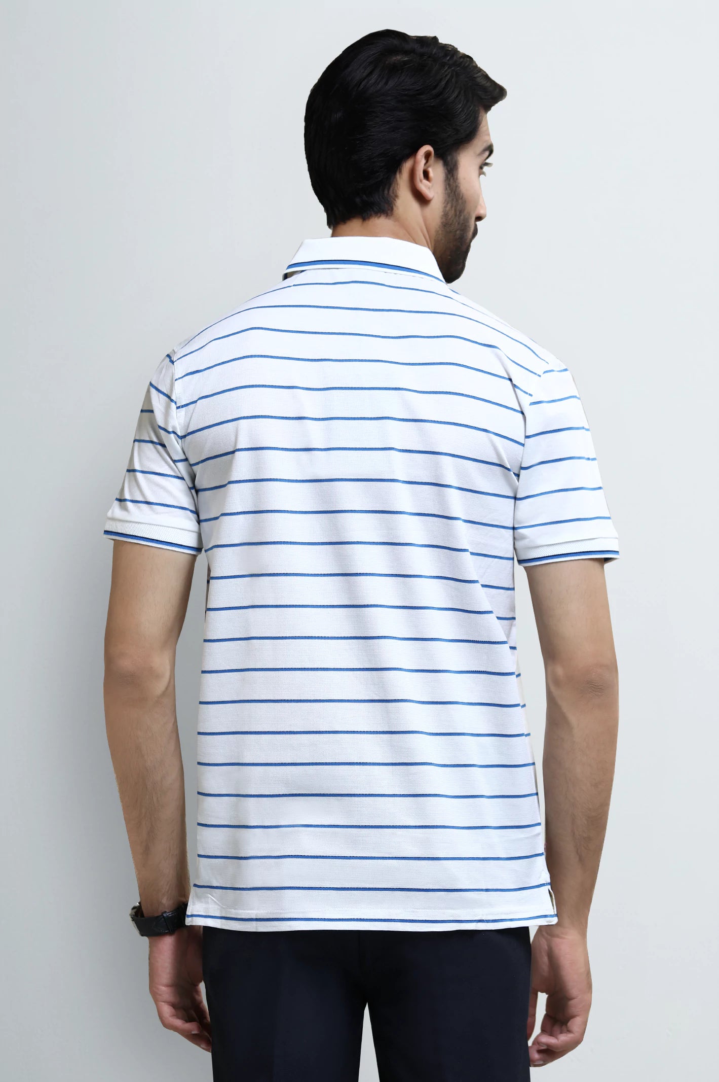 Off White Striped Polo - Image 4