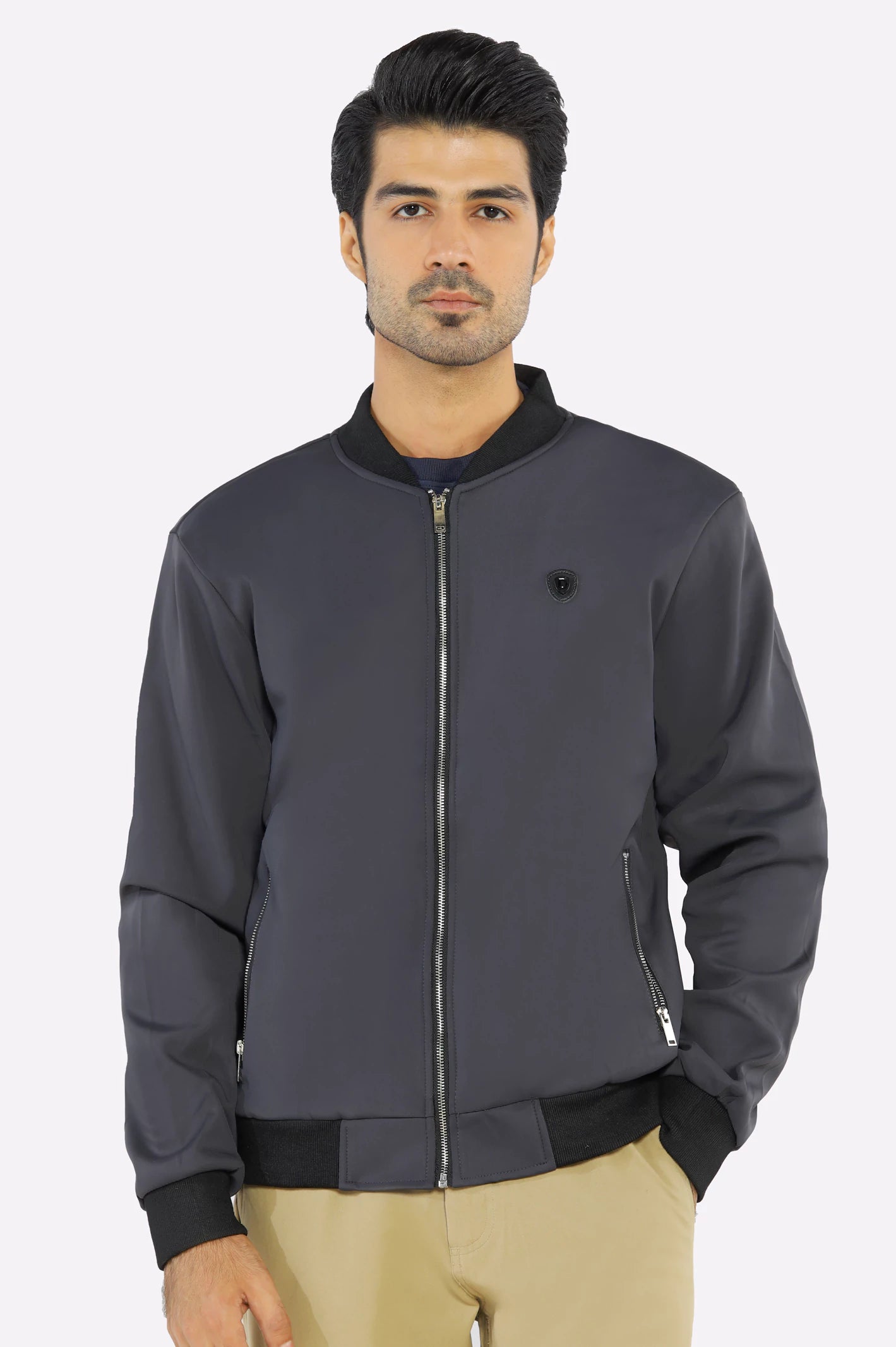 Men's Dark Grey Bomber Jacket