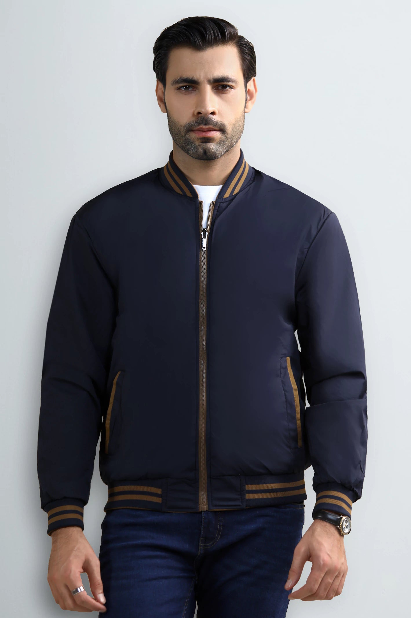 Brown & Navy Reversible Men's Jacket - Image 3