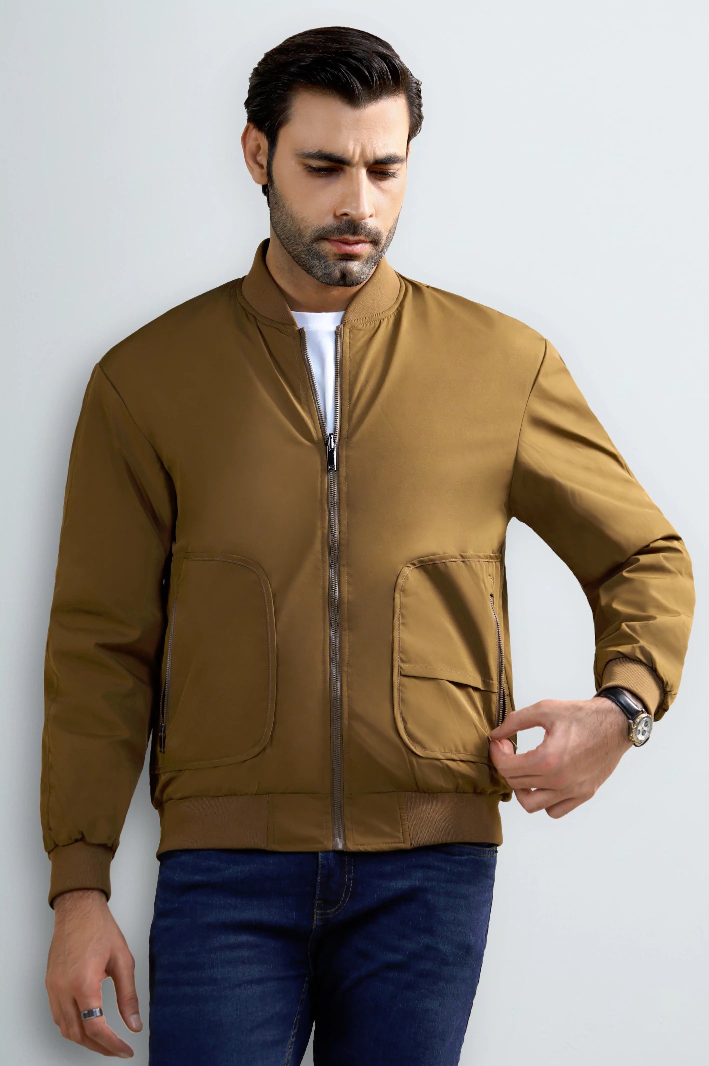 Brown & Navy Reversible Men's Jacket - Image 4