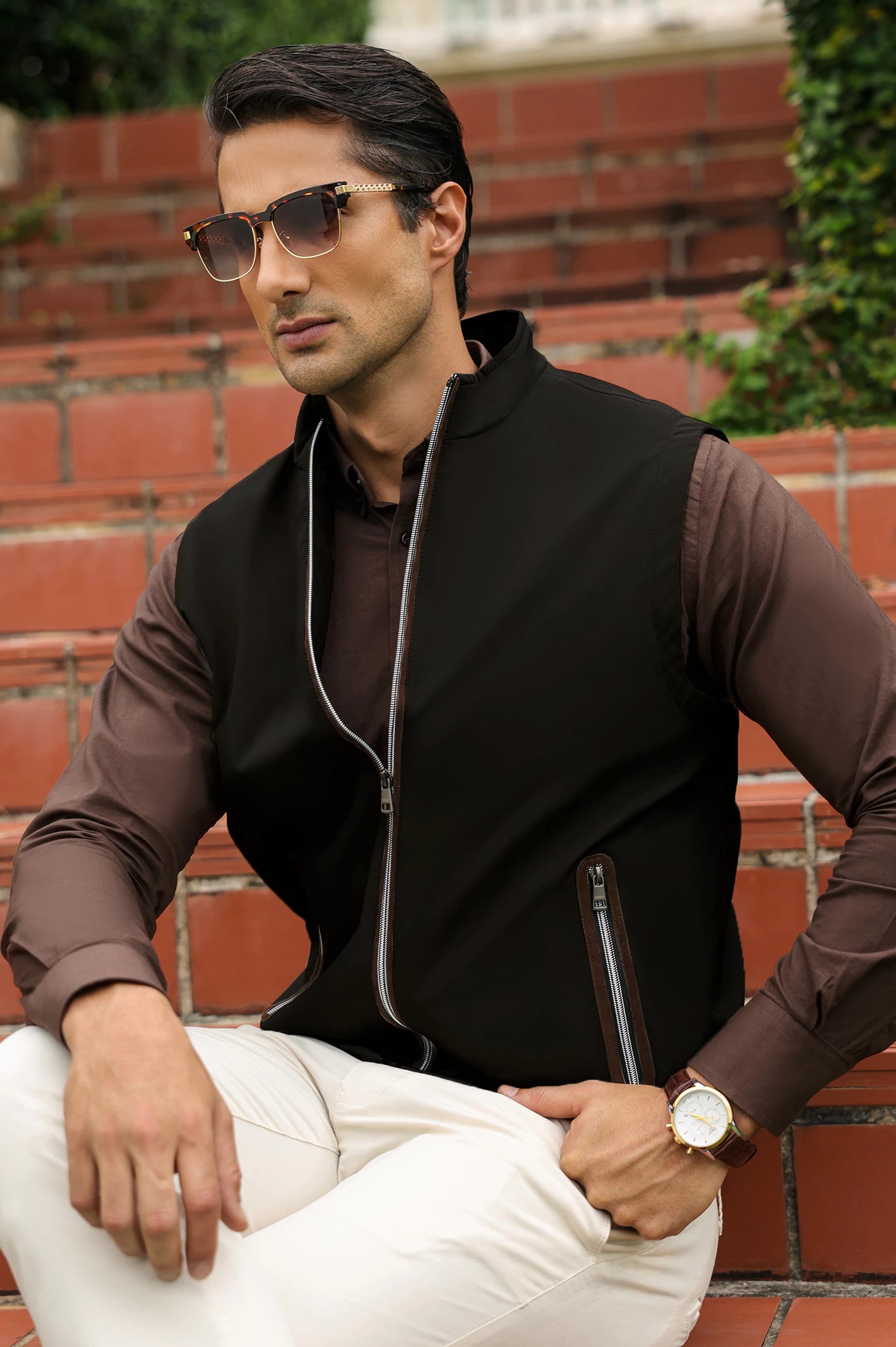 Men's Casual Black Layering Gilet