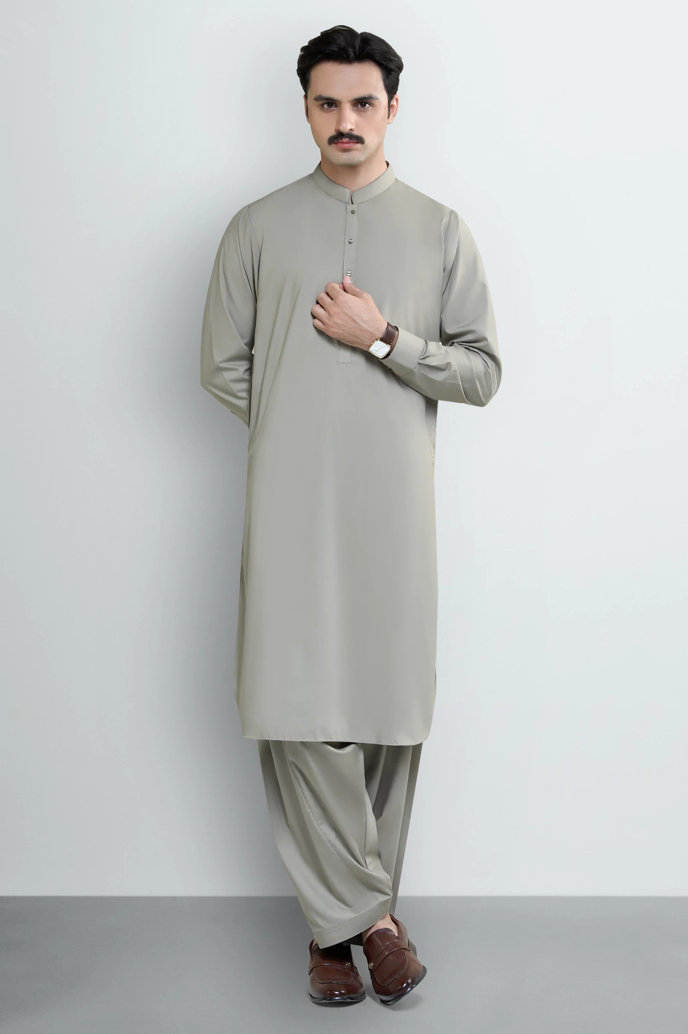 Beige Wash & Wear Shalwar Kameez - Image 2