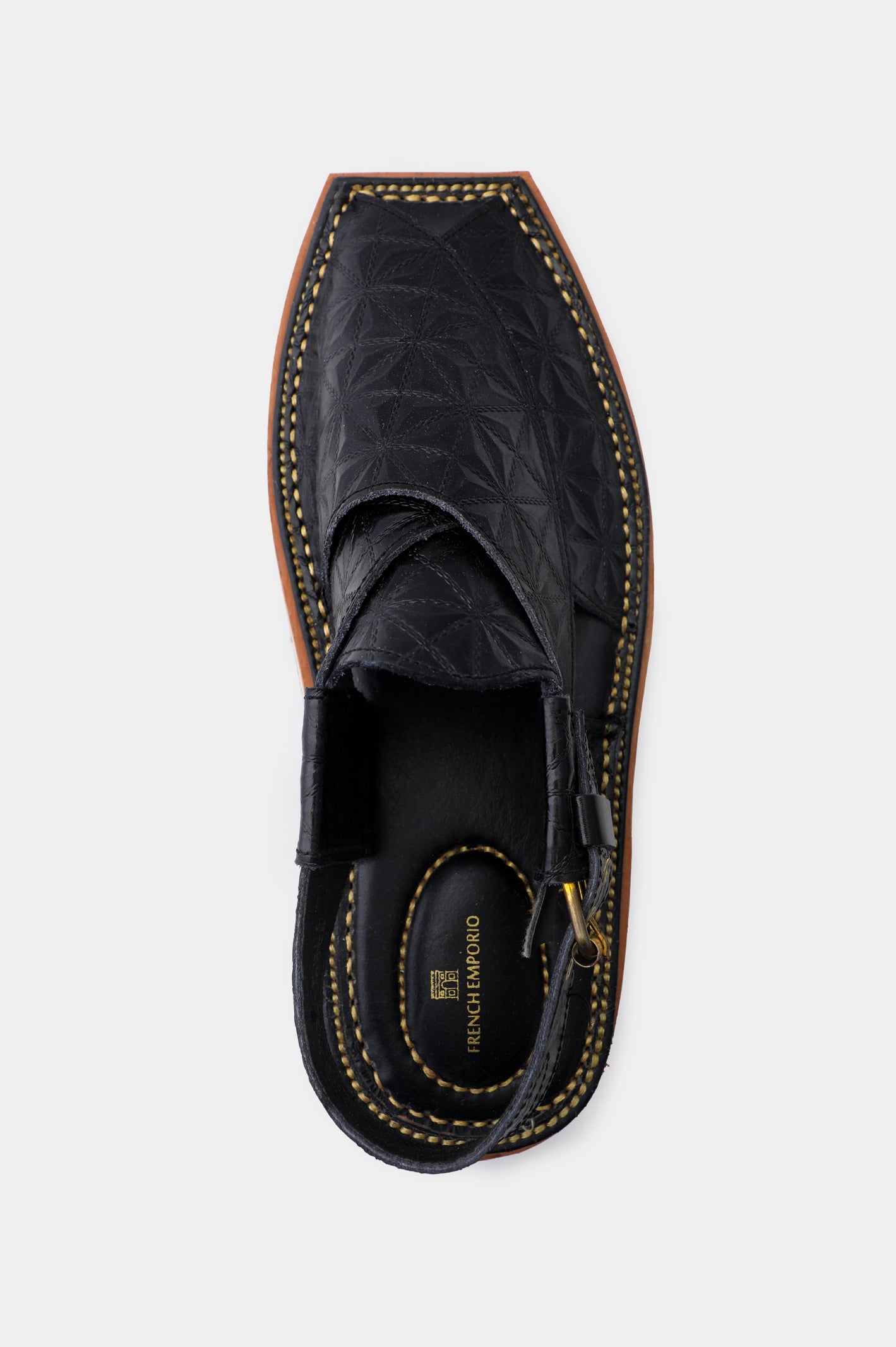 Men's Cow Leather Black Sandal - Image 3
