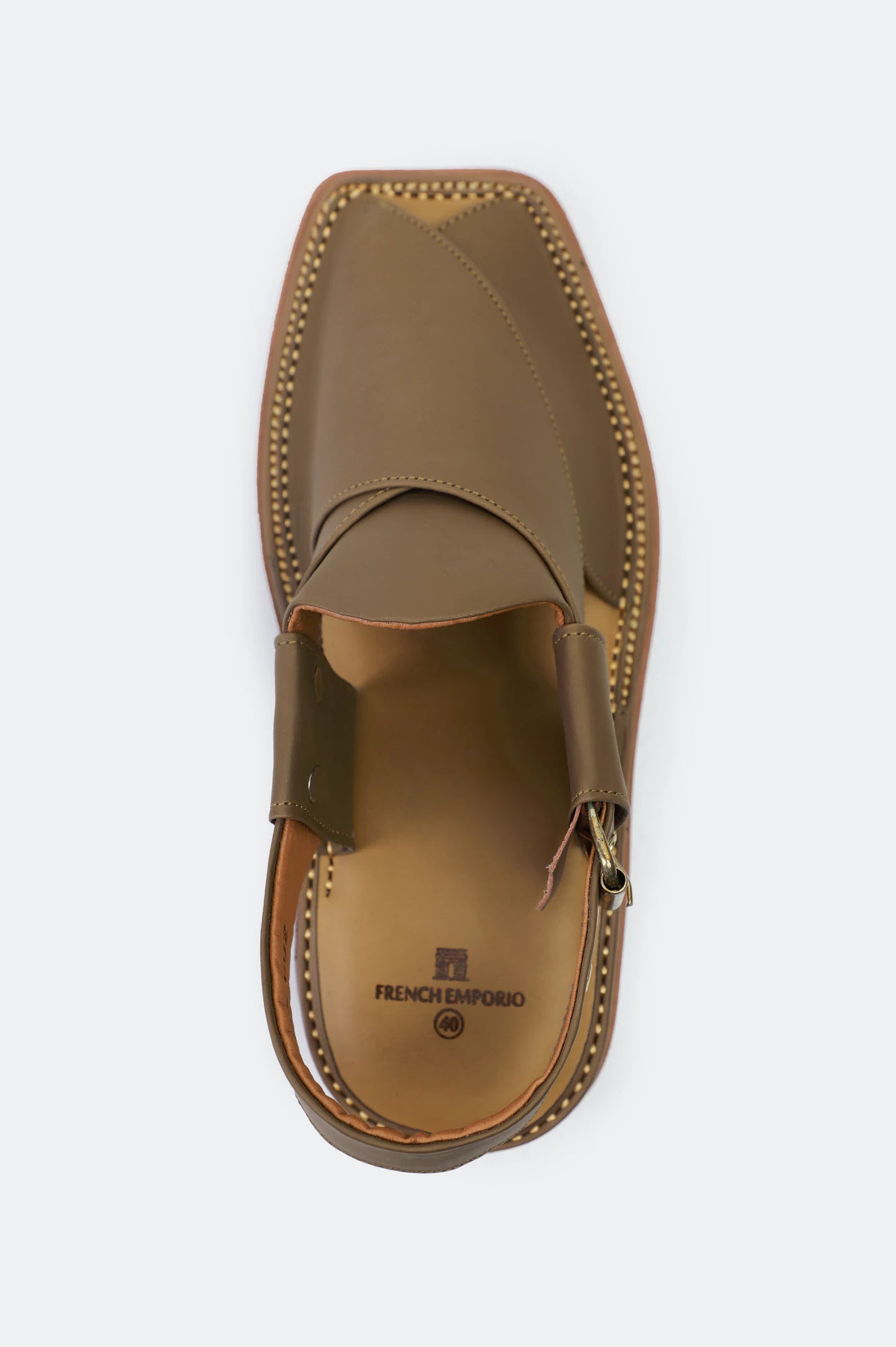 Khaki Casual Peshawari Sandal - Image 3