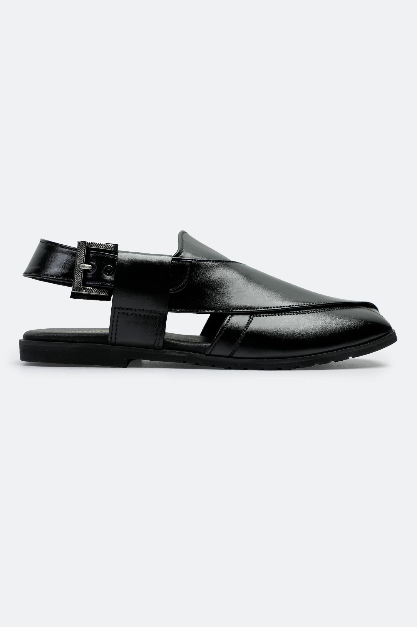 Black Casual Peshawari Sandal - Image 2