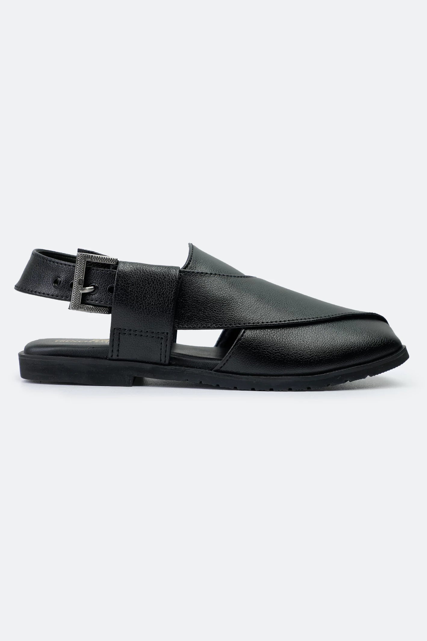 Black Casual Peshawari Sandal - Image 2