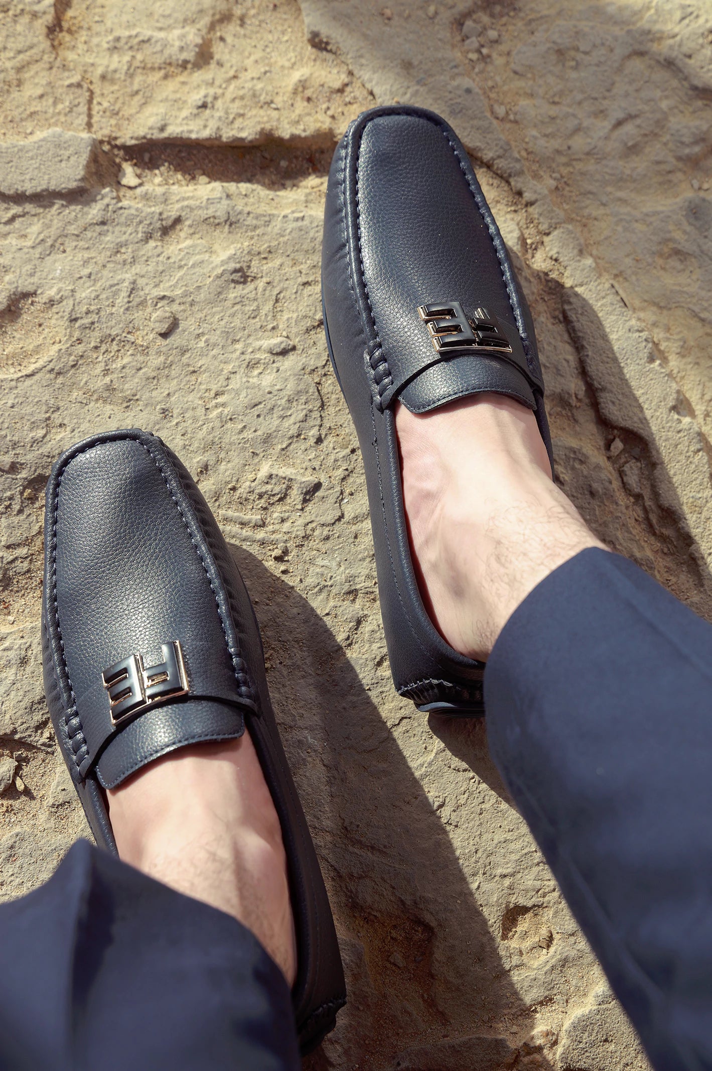 Navy Casual Moccassins Shoes - Image 3