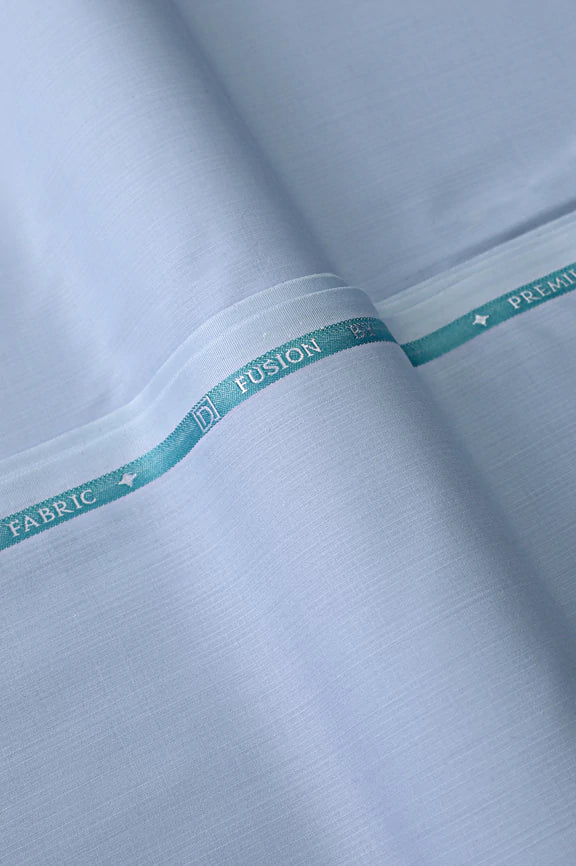 Premium Sky Blue Wash & Wear Unstitched Fabric - Image 2