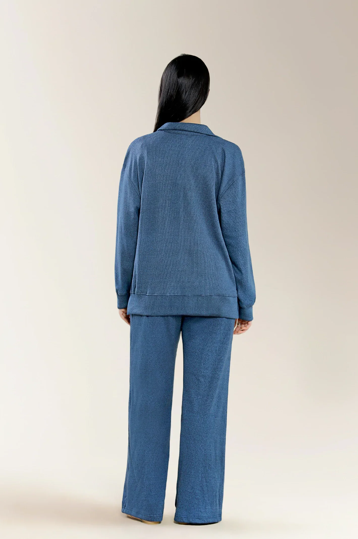 Knitted Navy Blue Co-ord Set - Image 2