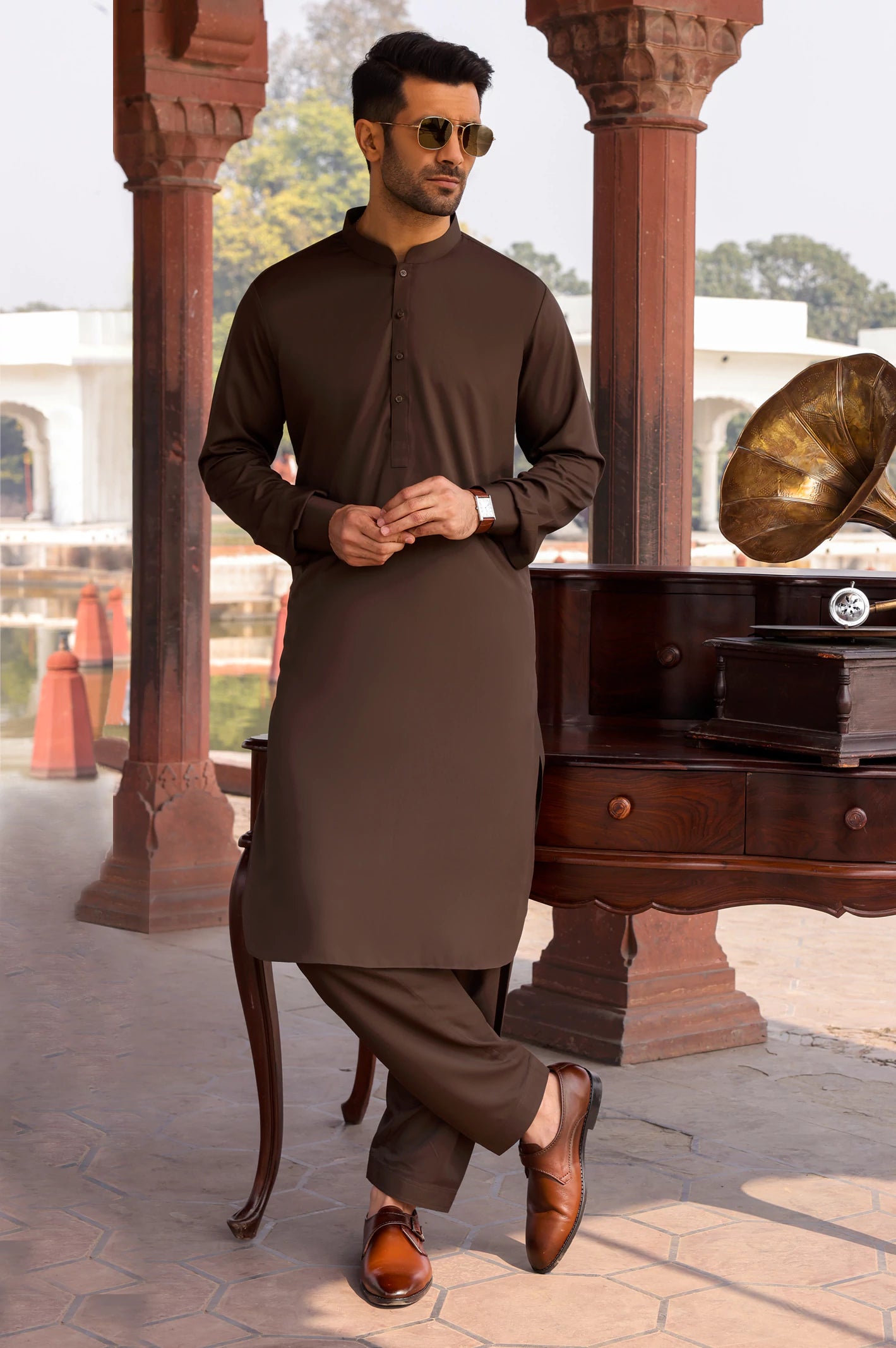Dark Brown Wash & Wear Fabric