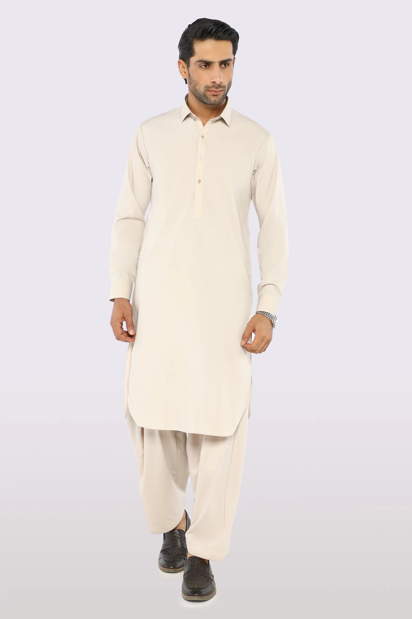 Cream Wash & Wear Fabric