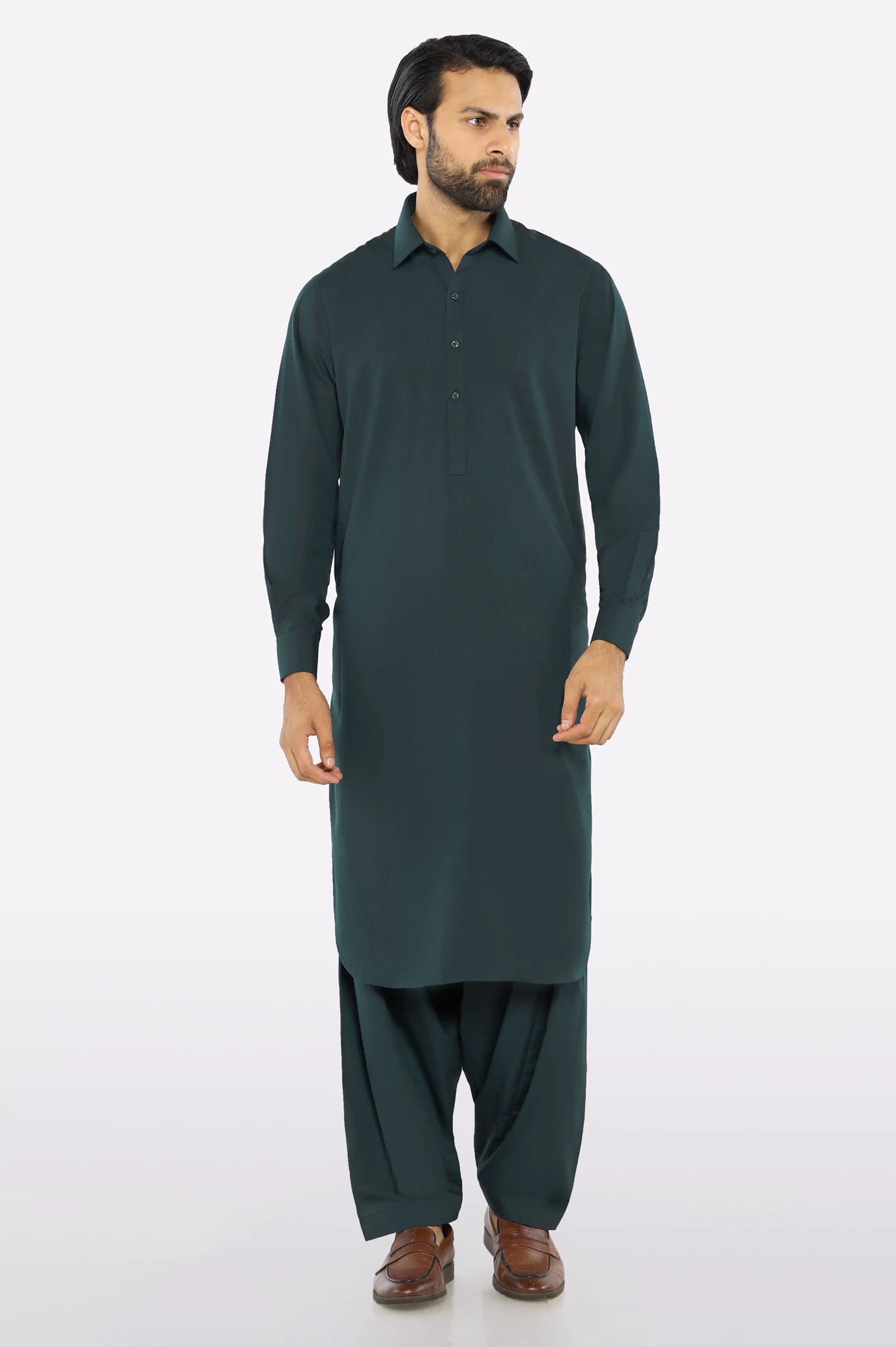 Dark Green Wash & Wear Fabric