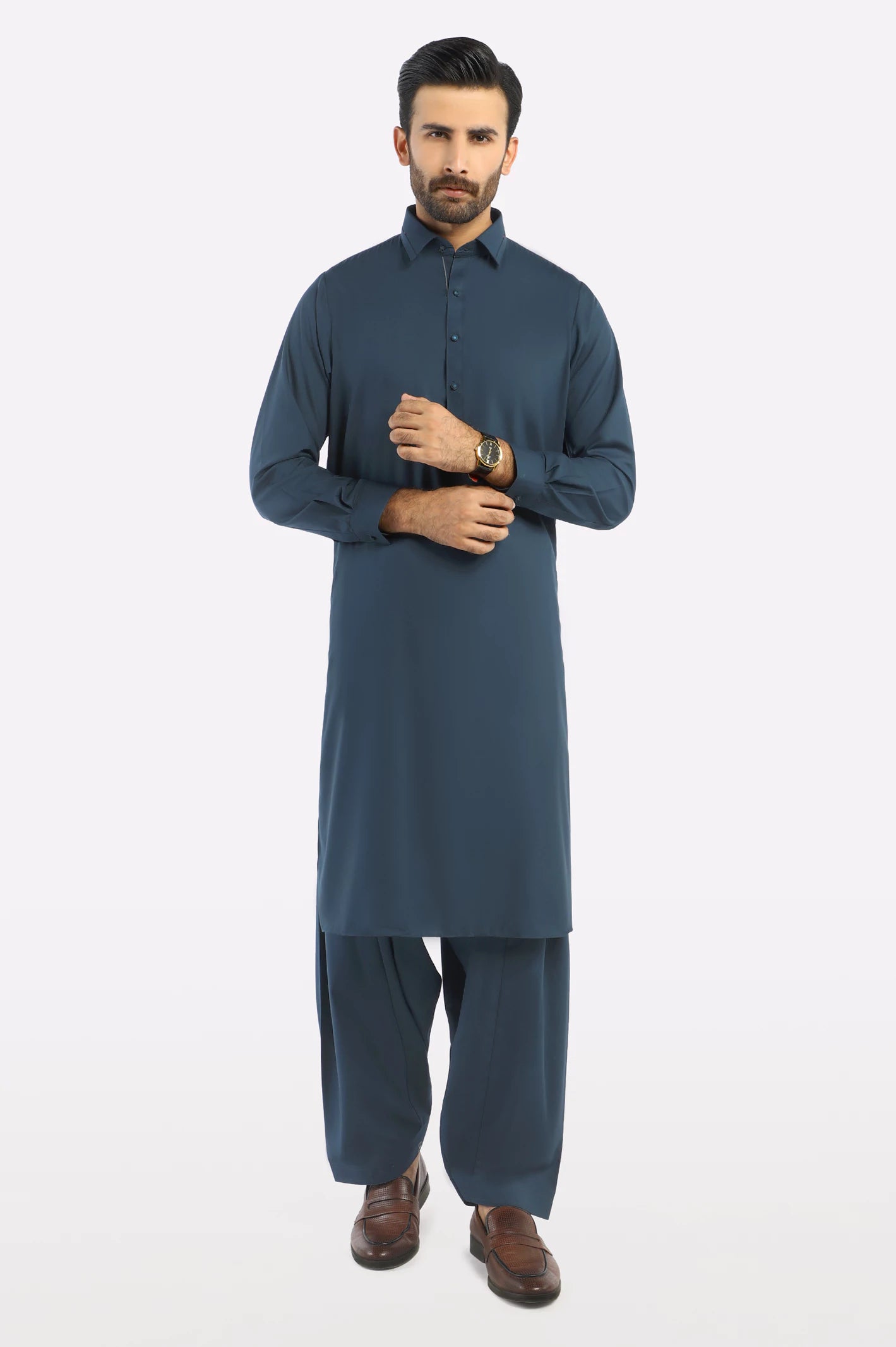 Navy Blue Wash & Wear Fabric