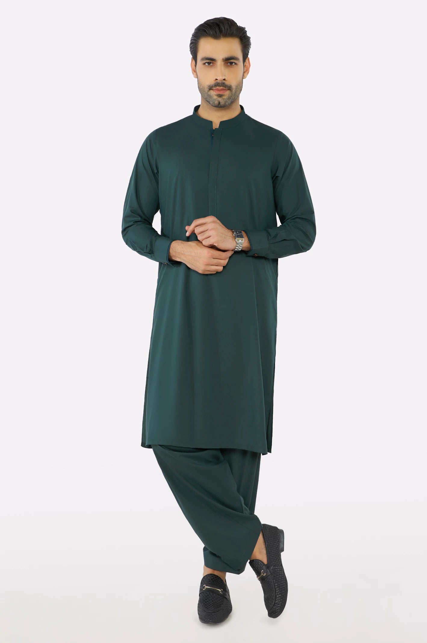 Dark Green Wash & Wear Fabric