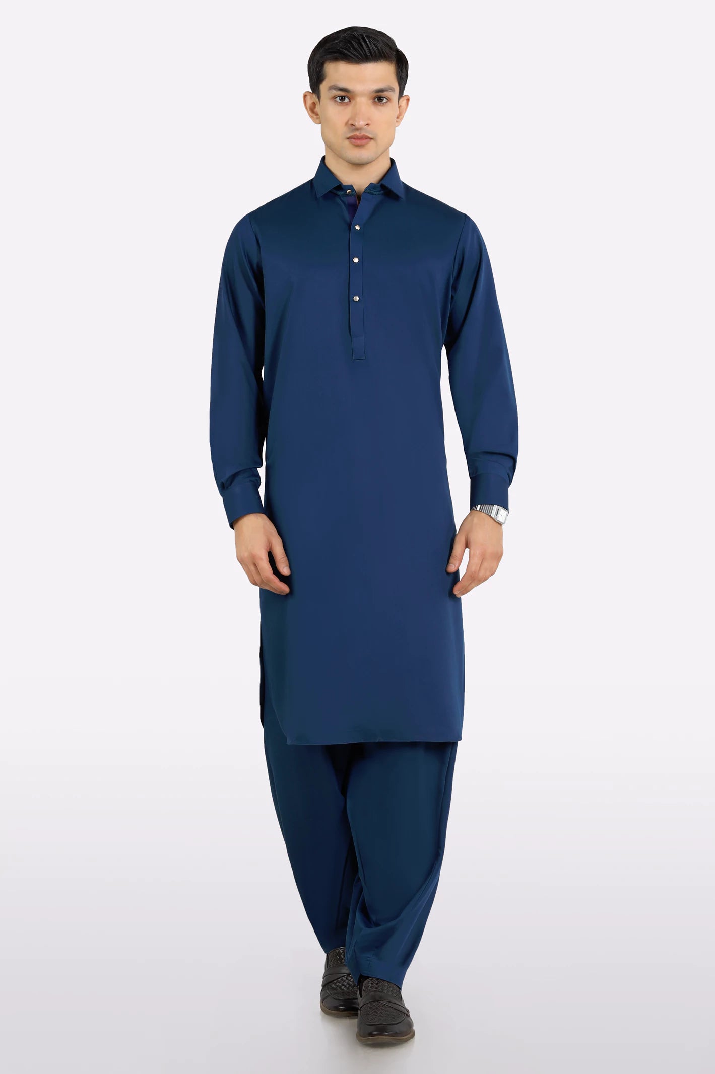 Navy Blue Wash & Wear Fabric