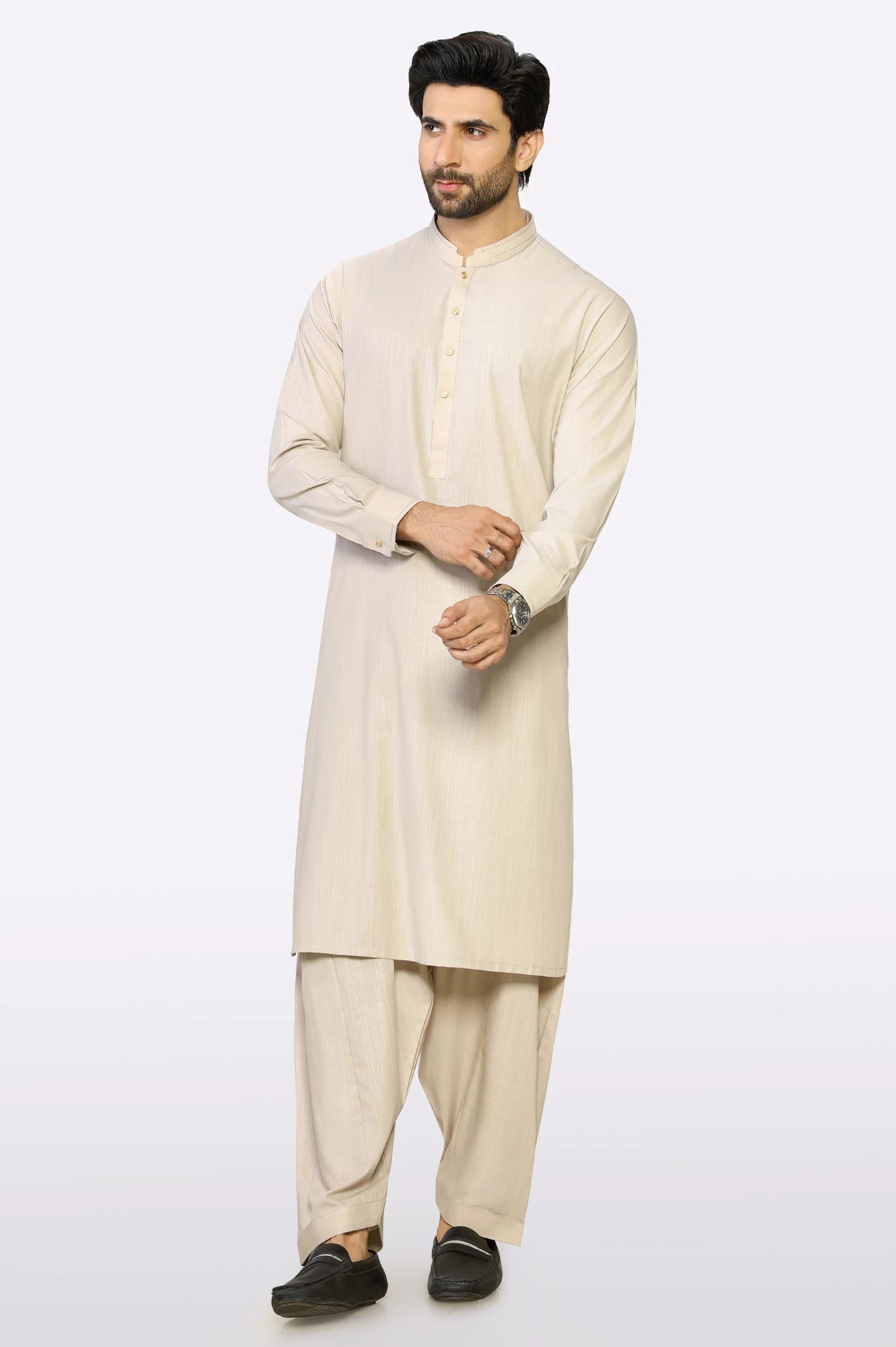 Beige Wash & Wear Fabric