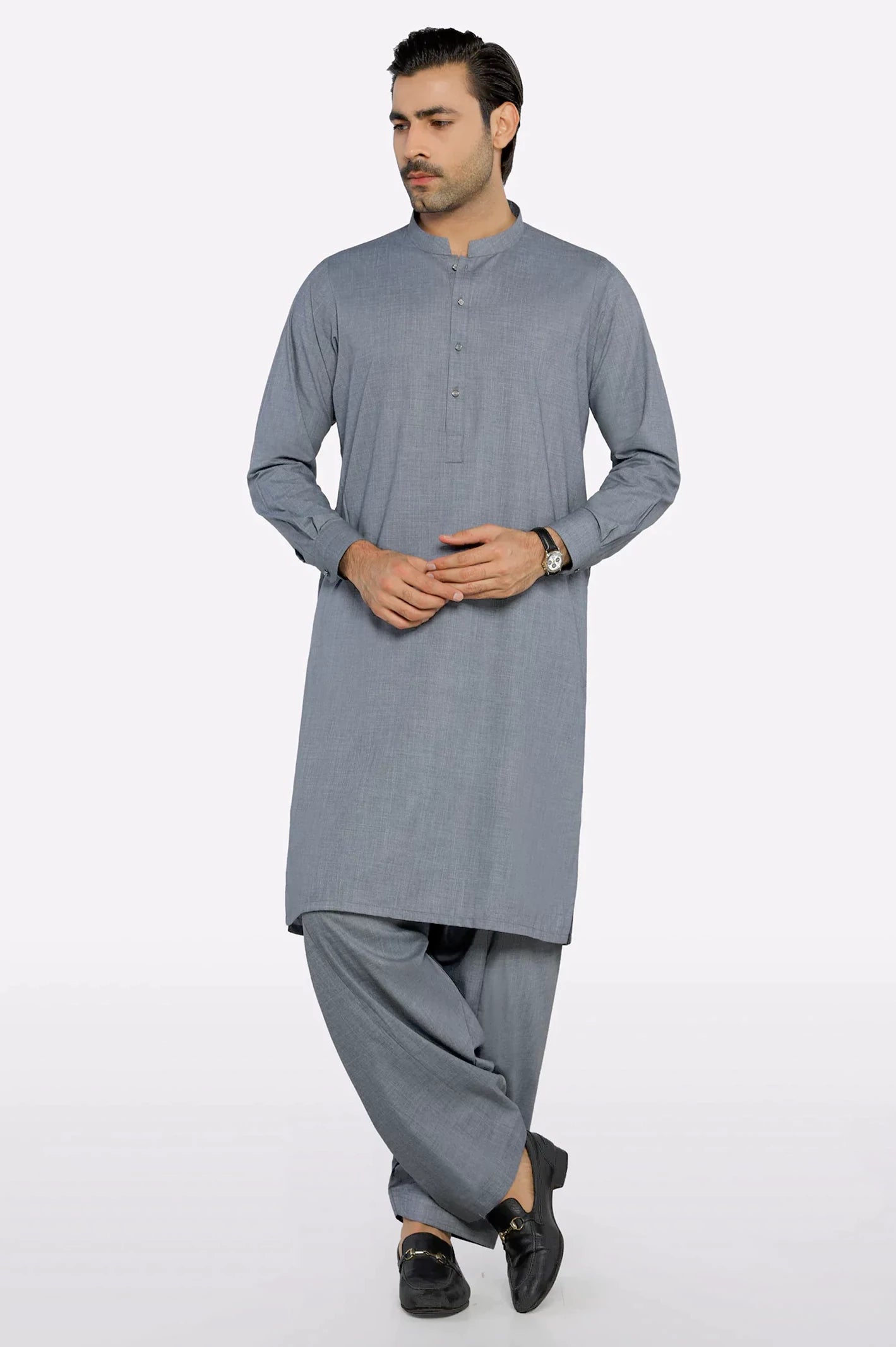 Grey Wash & Wear Fabric