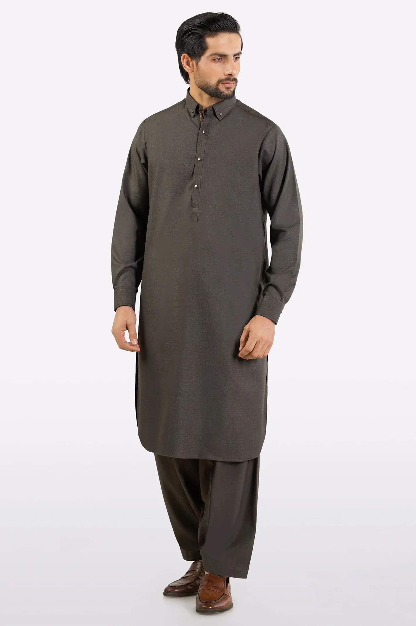 Charcoal Wash & Wear Fabric