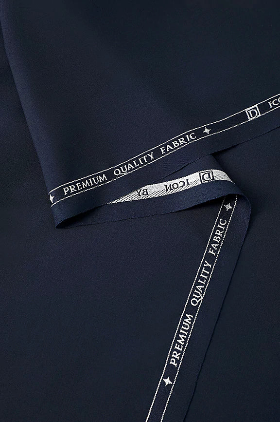 Navy Blue Wash & Wear Fabric - Image 2