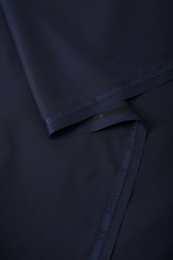 Navy Blue Wash & Wear Fabric - Image 2
