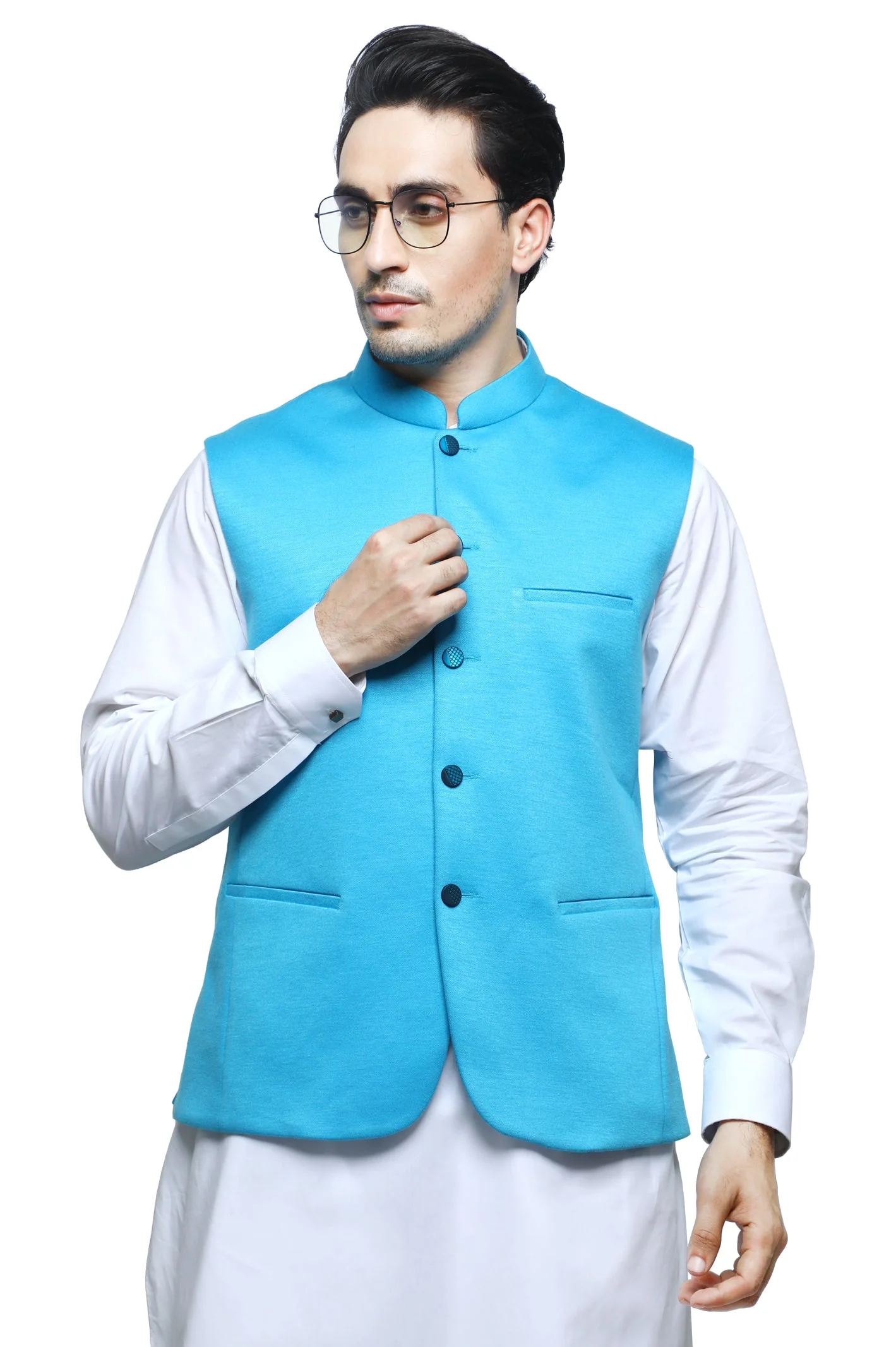 Teal Tropical Waistcoat