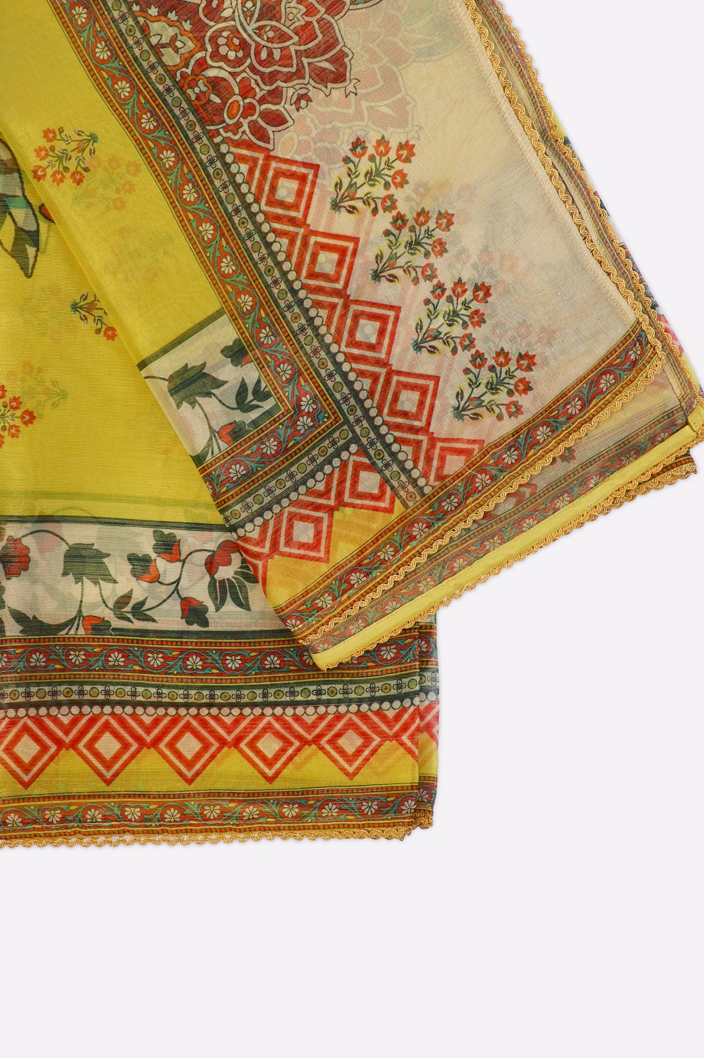 Lime Printed Dupatta - Image 2