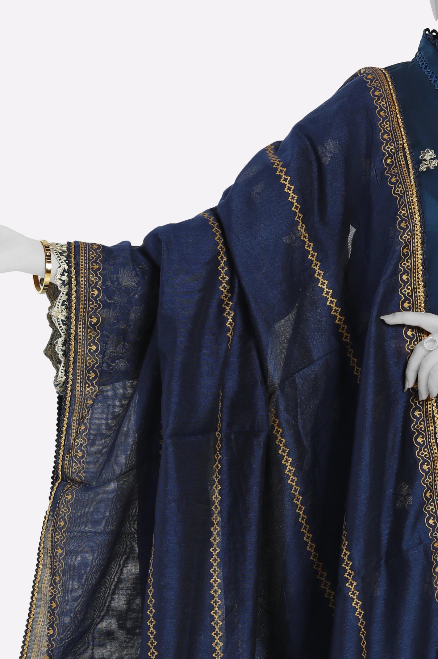 Blue Printed Dupatta - Image 4