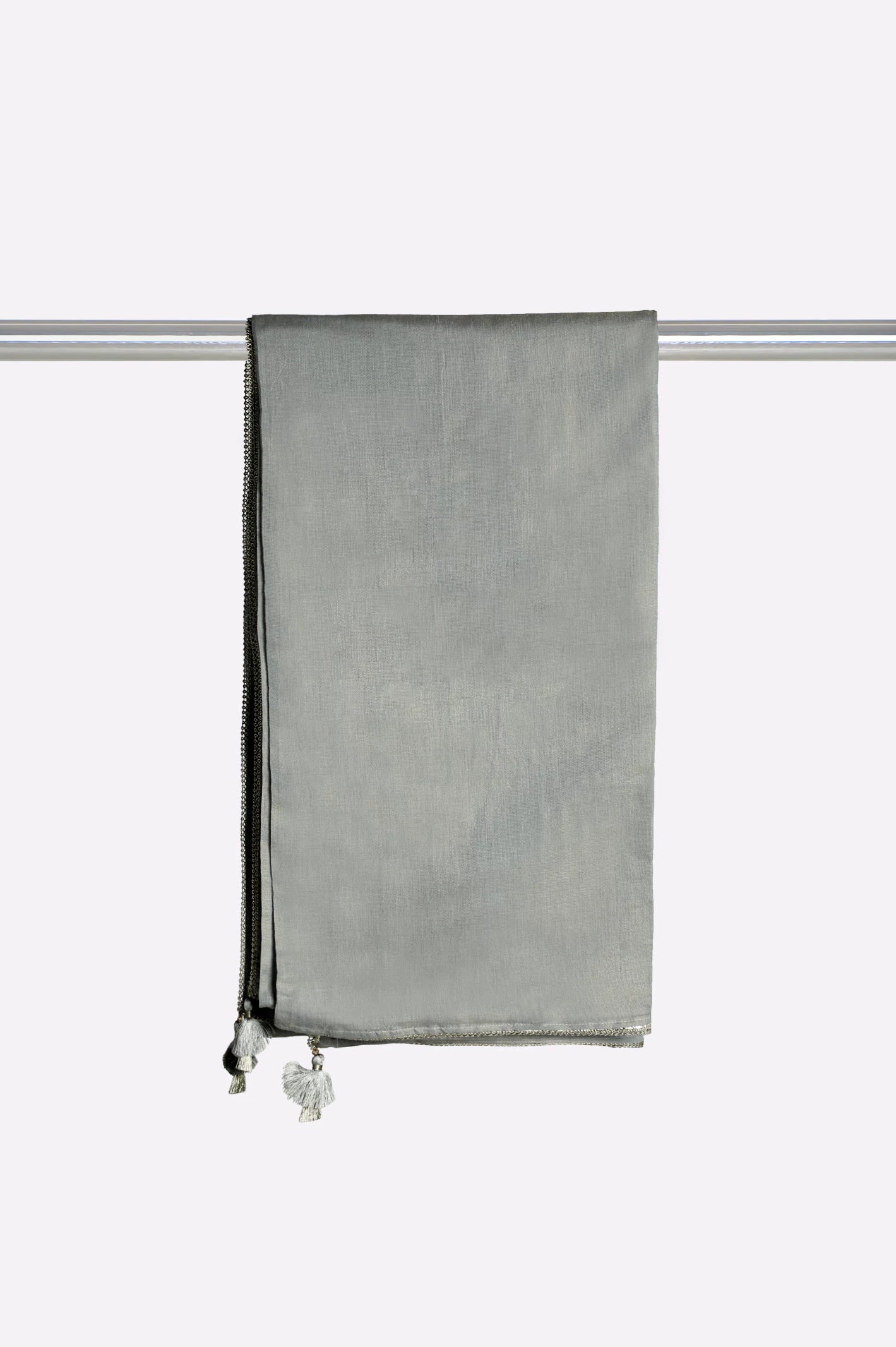 Grey Plain Dupatta