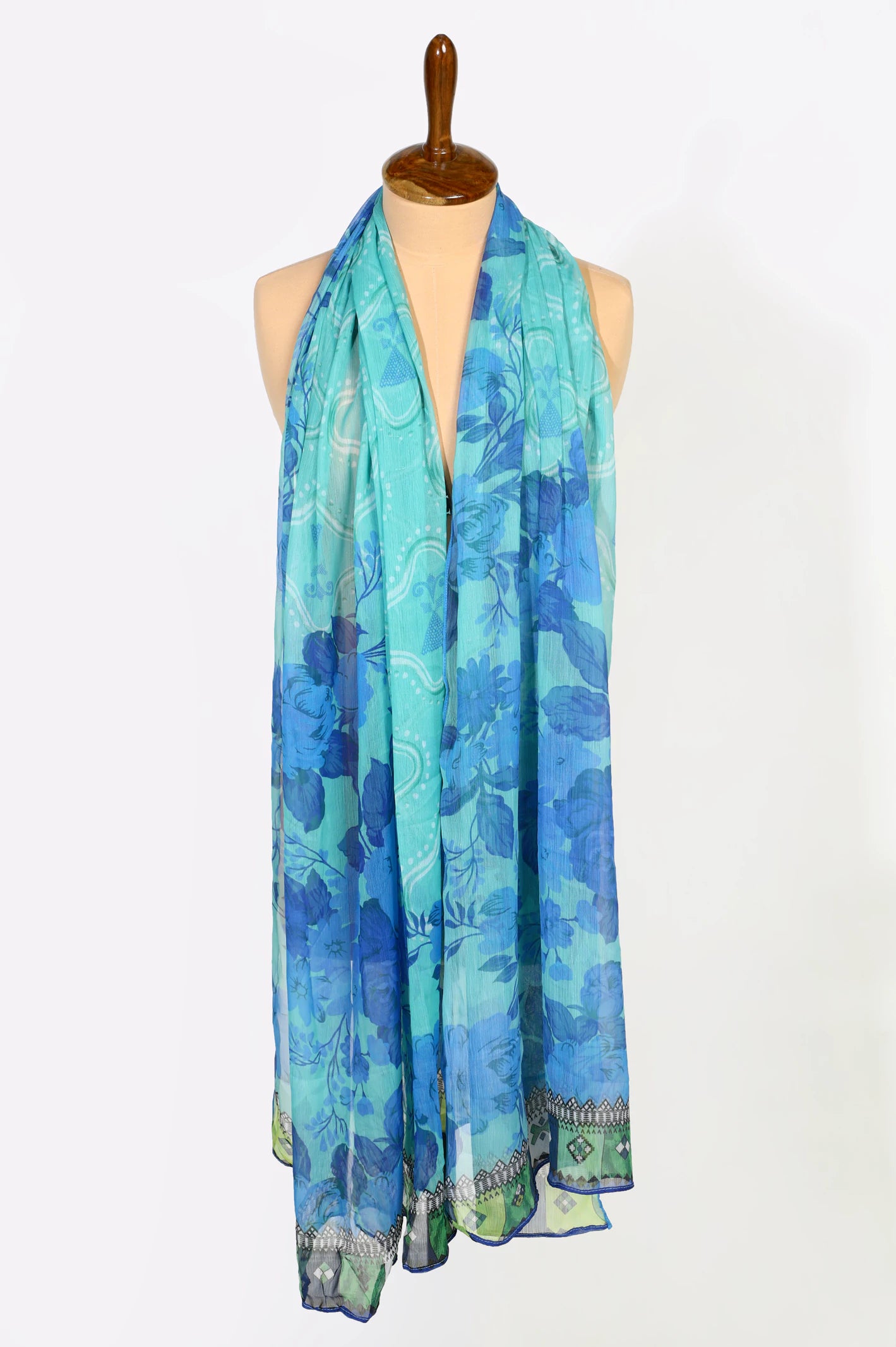 Blue Printed Dupatta - Image 3