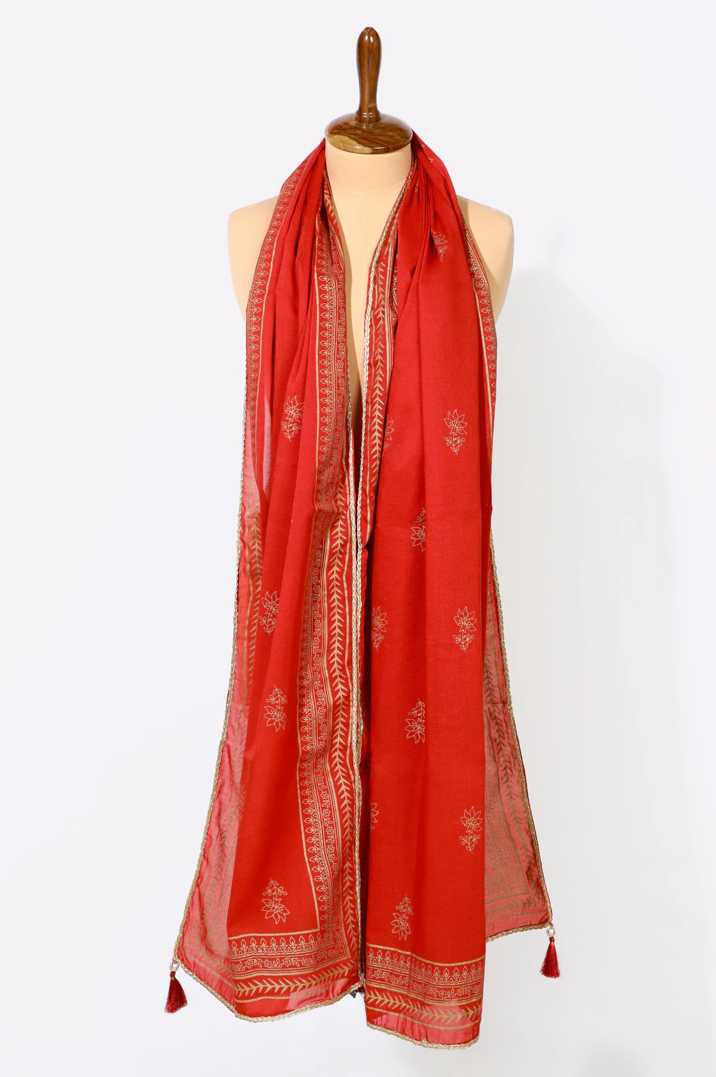 Red Printed Dupatta - Image 2