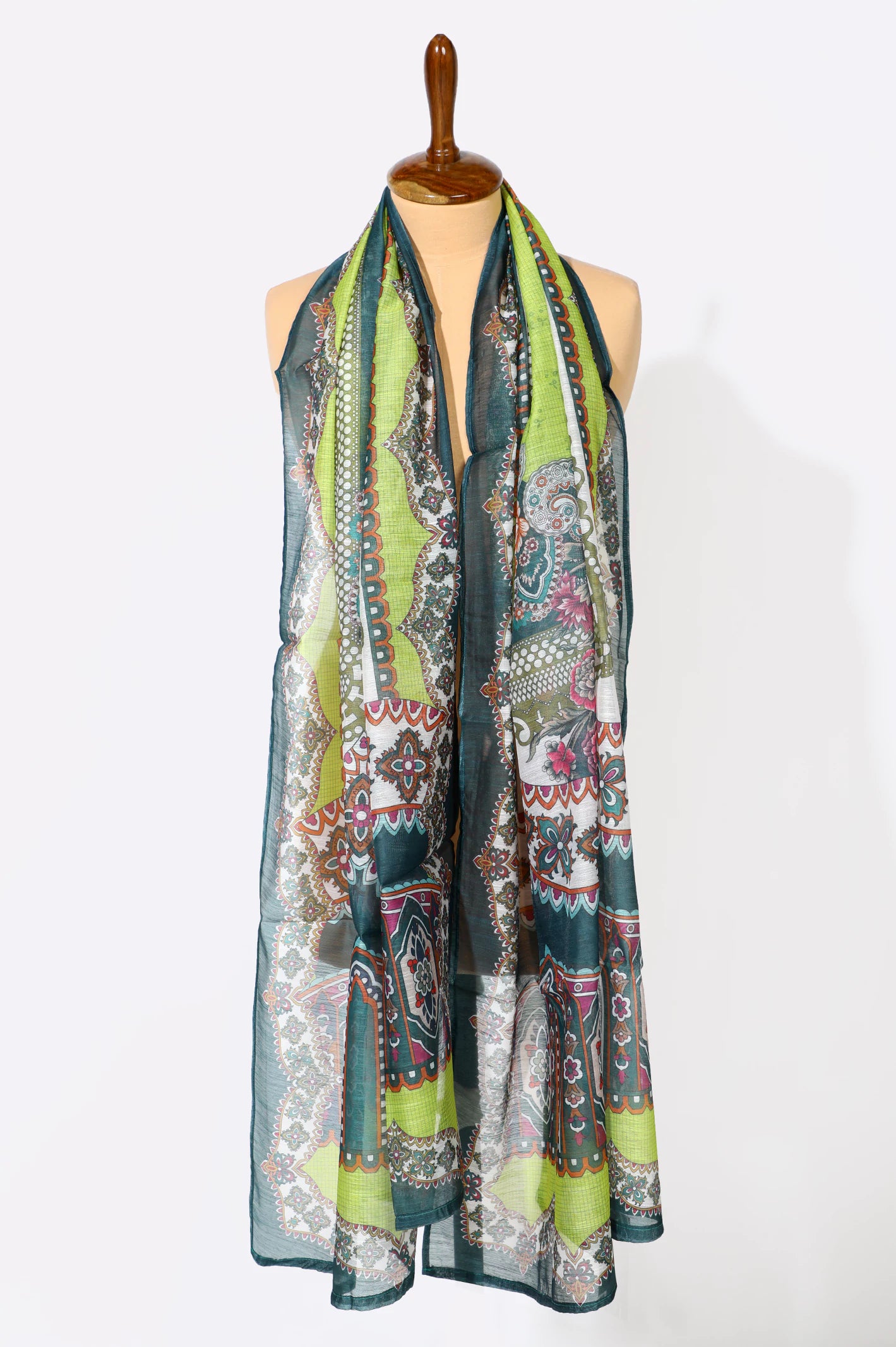 Green Printed Dupatta - Image 2
