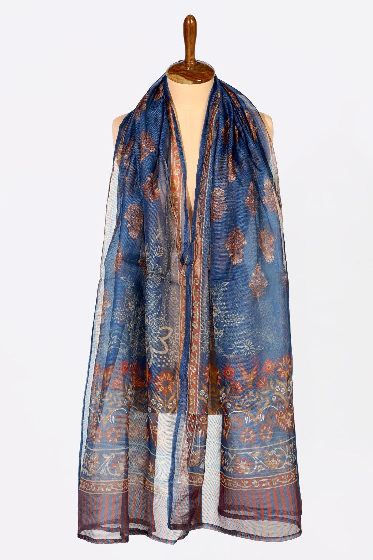 Blue Printed Dupatta - Image 2