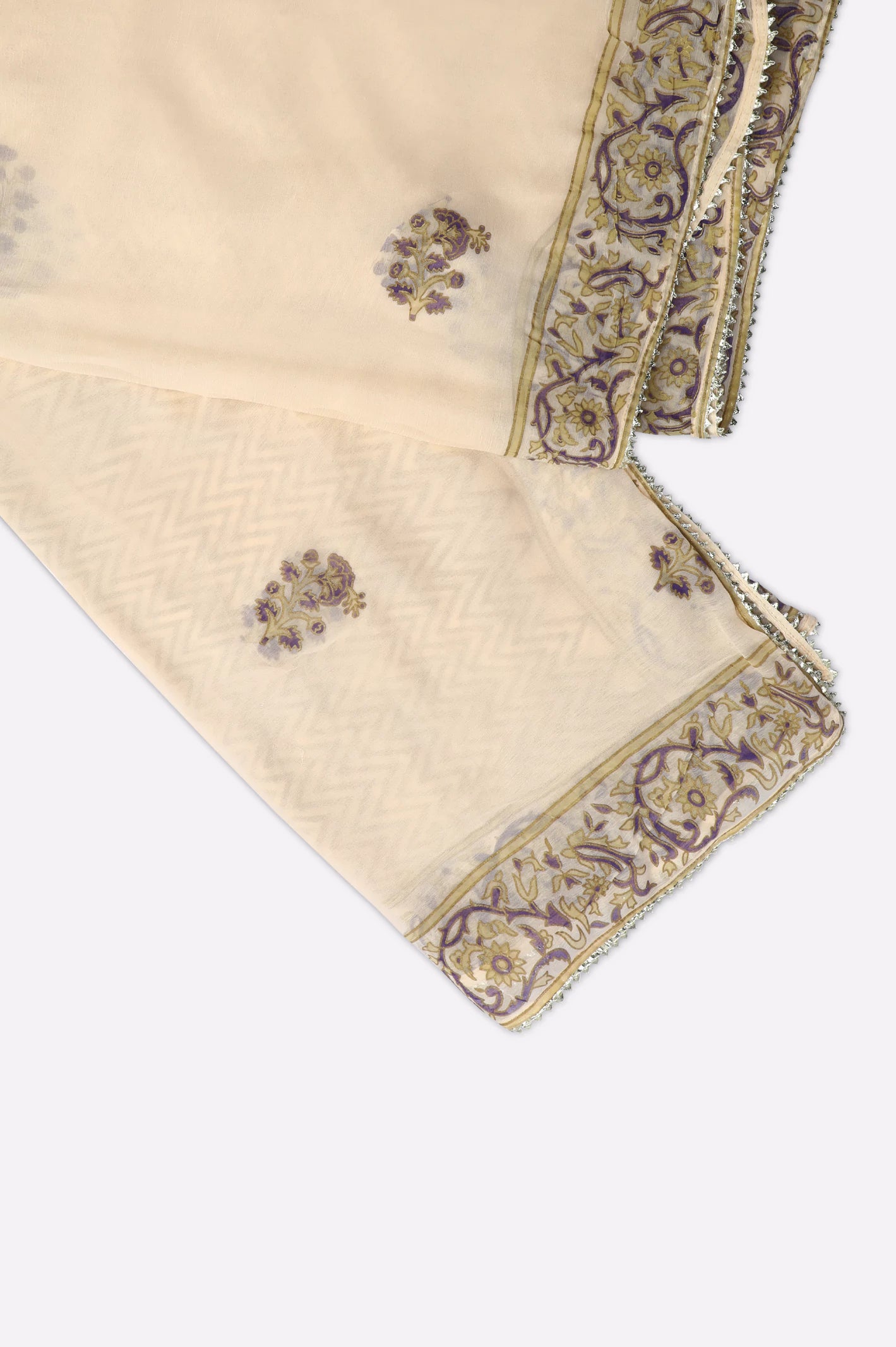 Peach Printed Dupatta - Image 2
