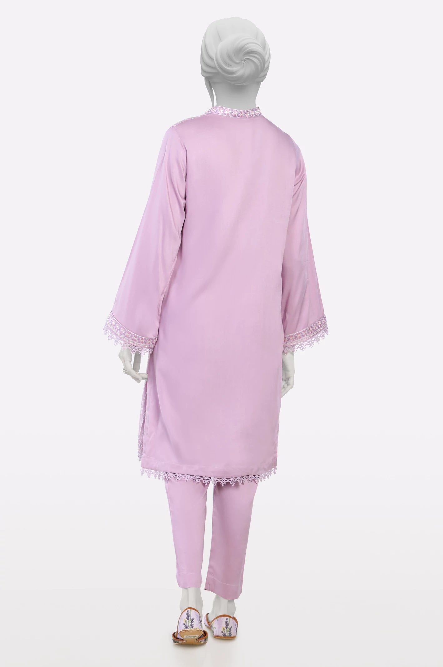 Light Purple Print Embroidered 2PC - Image 3