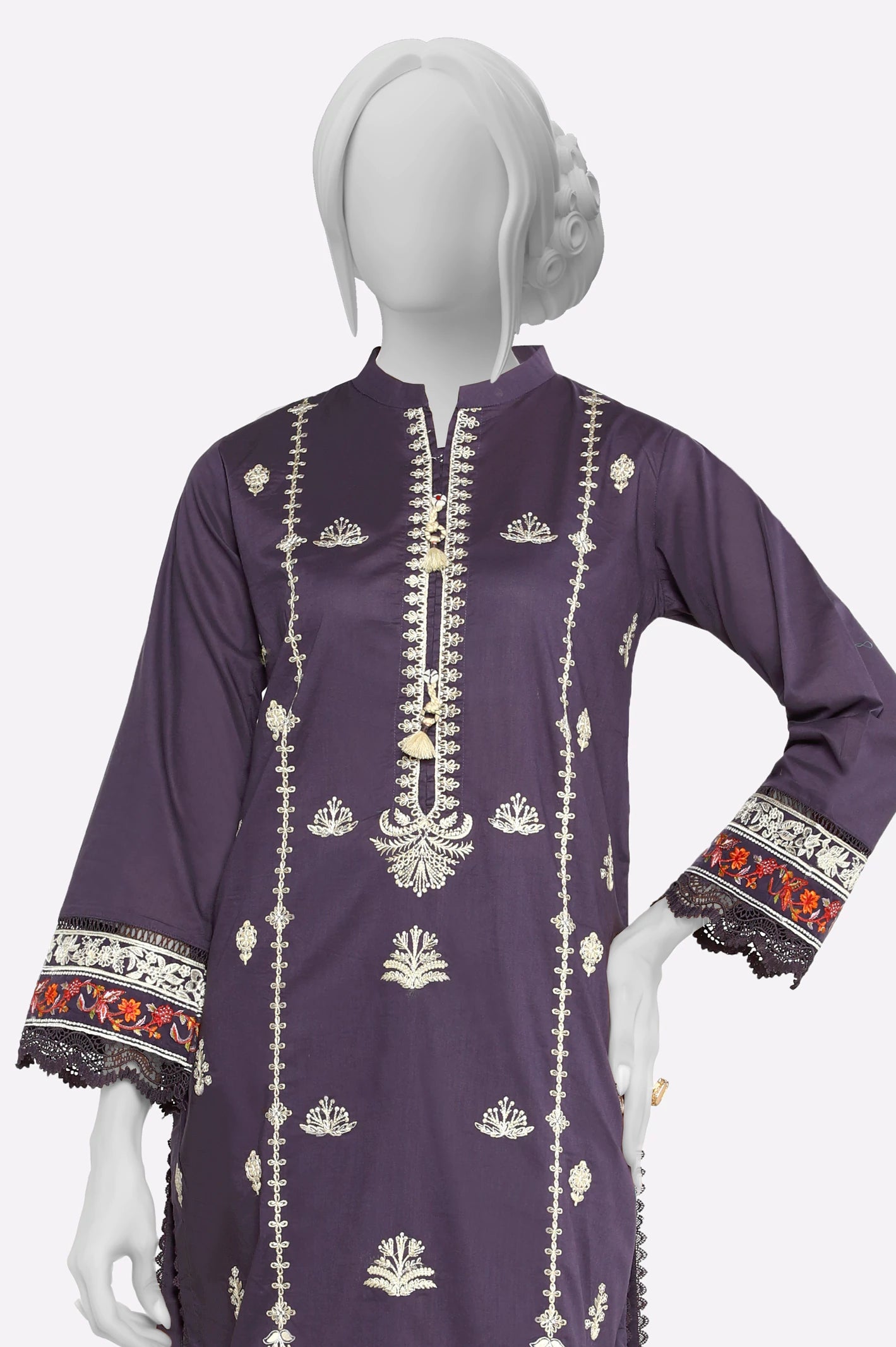 Purple Embroidered 2PC - Image 2