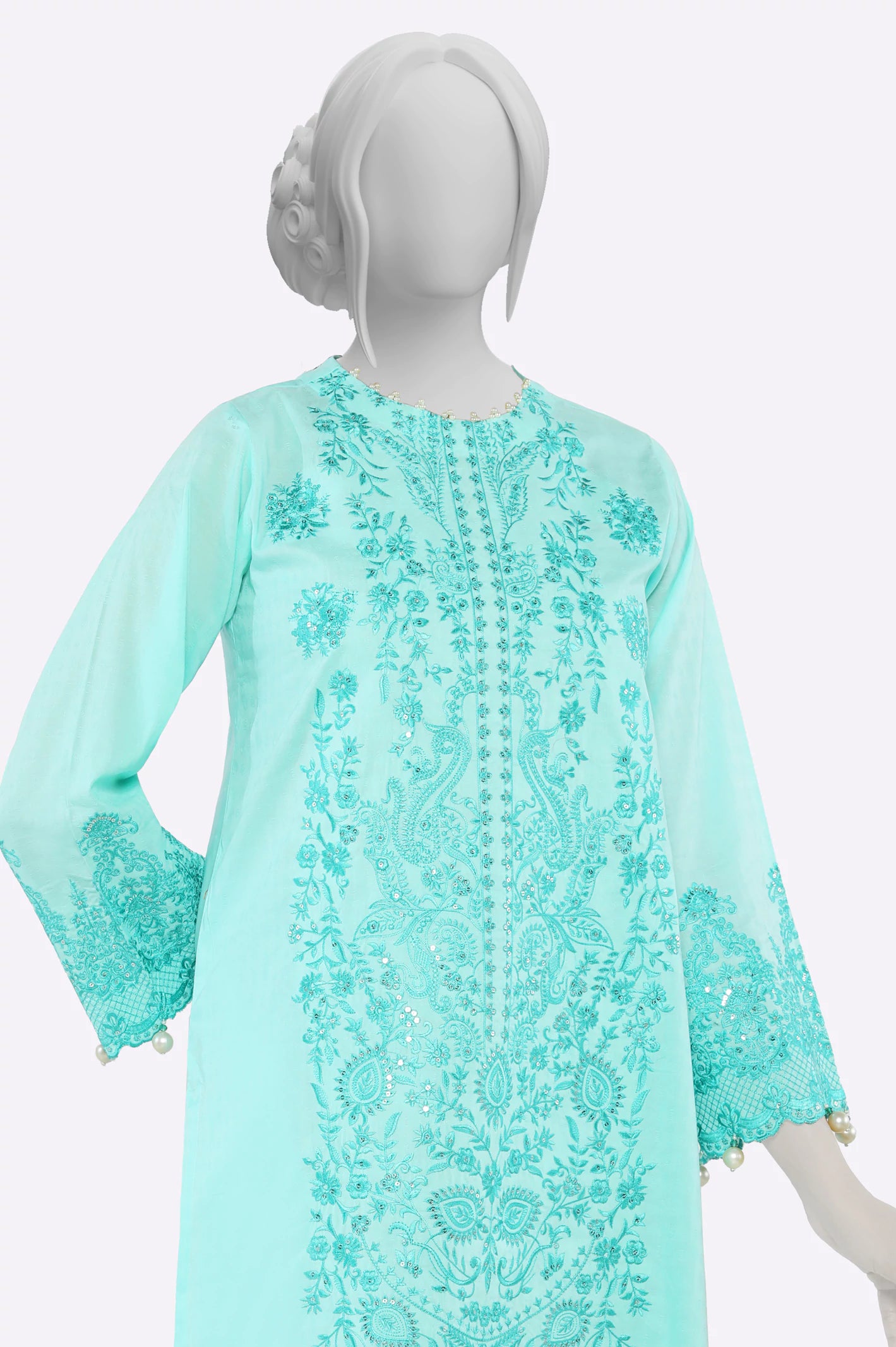 Sea Green Embroidered 2PC - Image 2