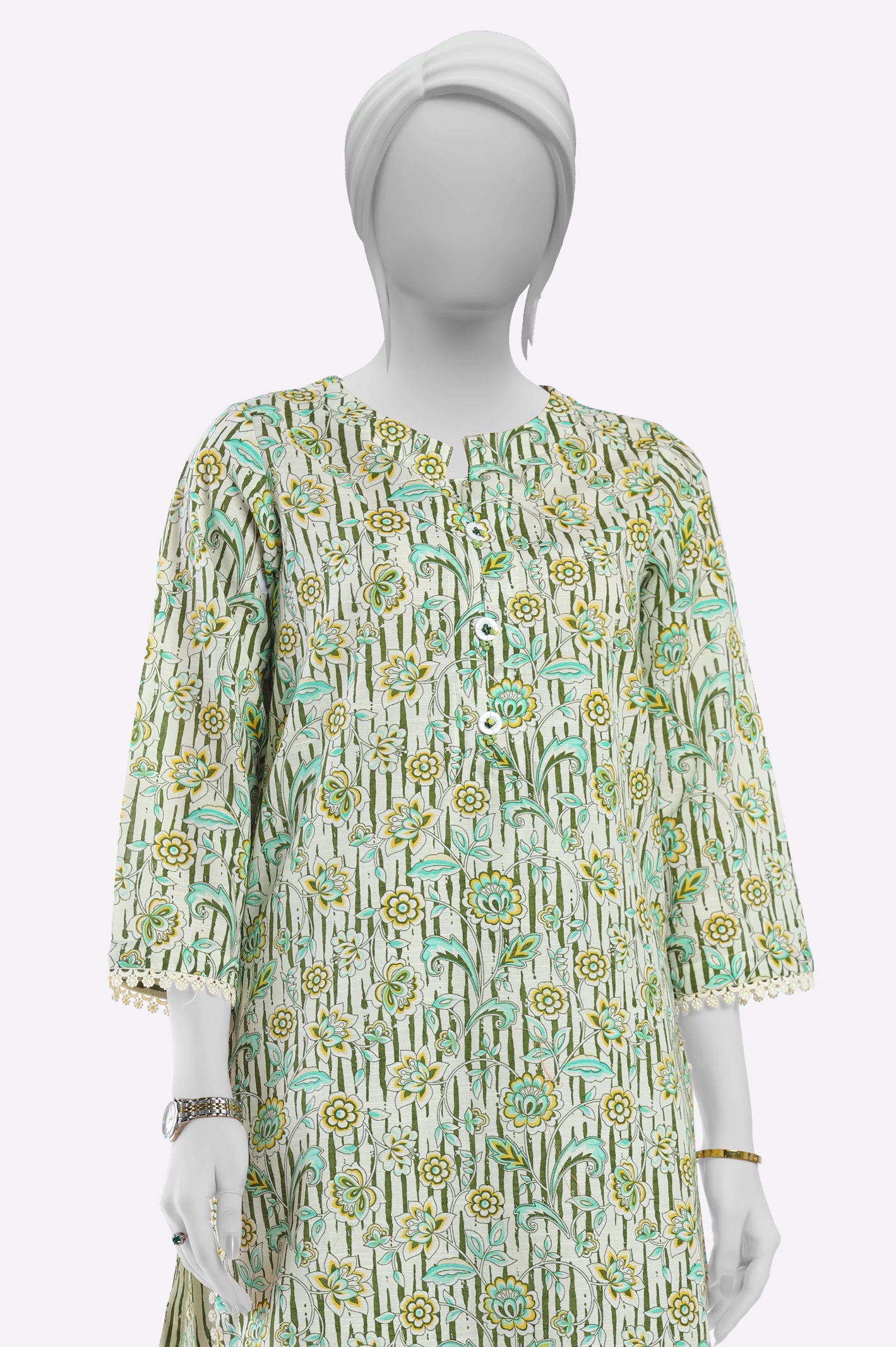 Green Printed 2PC - Image 2