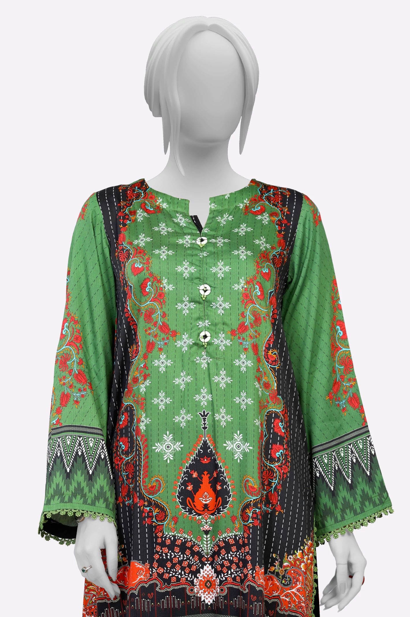 Green Printed 2PC - Image 2